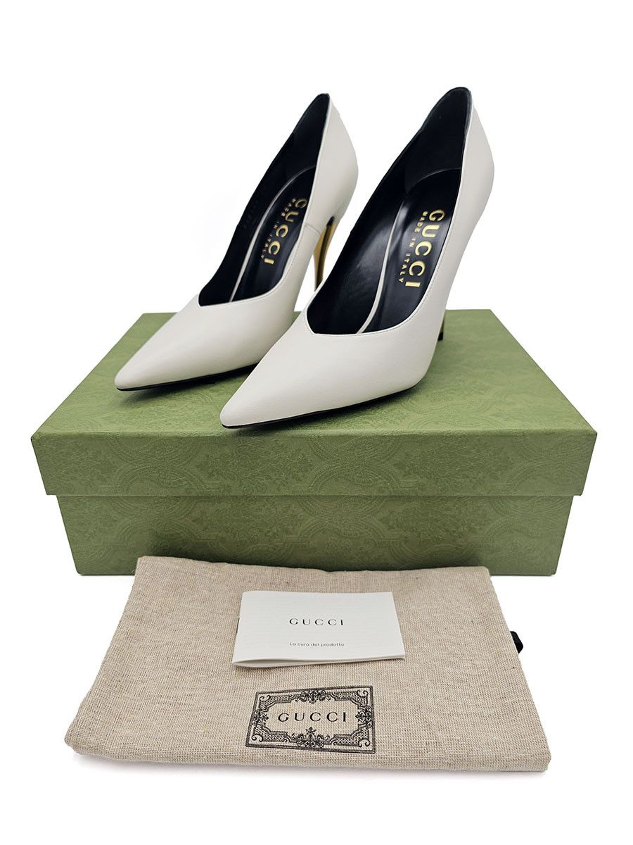 Gucci Gucci Priscilla White Leather High Heel Pumps 40 US 10 Size US 10 / IT 40 - 1 Thumbnail