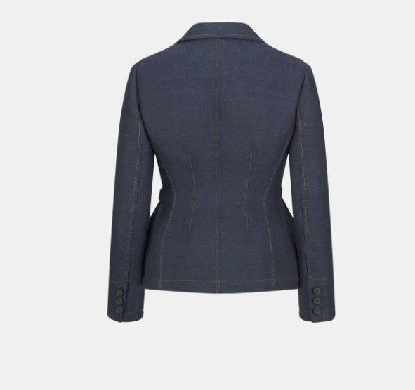 Dior o1w1db10225 324S77 Two-in-One Belted Jacket in Deep Blue Size M / US 6-8 / IT 42-44 - 2 Thumbnail