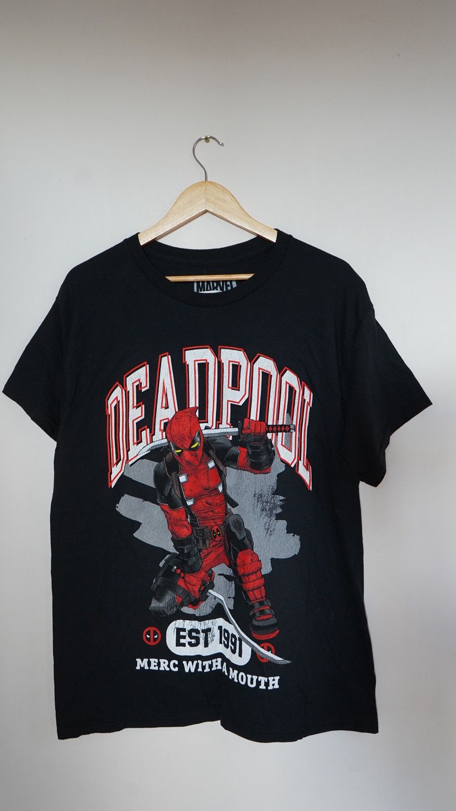 Other Black Puff Print Deadpool Tee Size US L / EU 52-54 / 3 - 4 Thumbnail