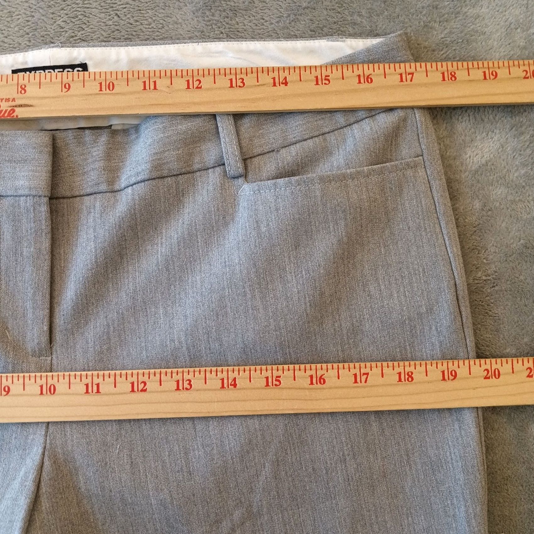 Express Express Columnist Dress Pants Womens Size 10 Gray Mid Rise 34x26.5 Pockets Straight Front Formal Dressy Facebook Size 32" / US 10 / IT 46 - 3 Thumbnail