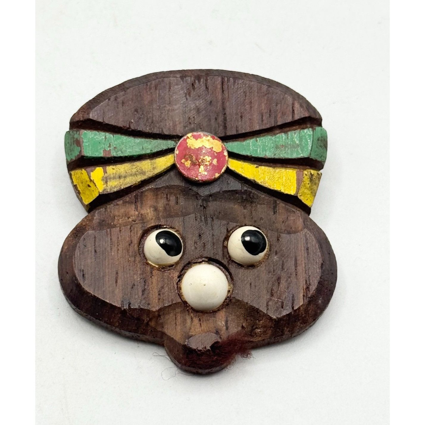 Other Estate vintage wood wooden face brooch pin Size ONE SIZE - 1 Thumbnail