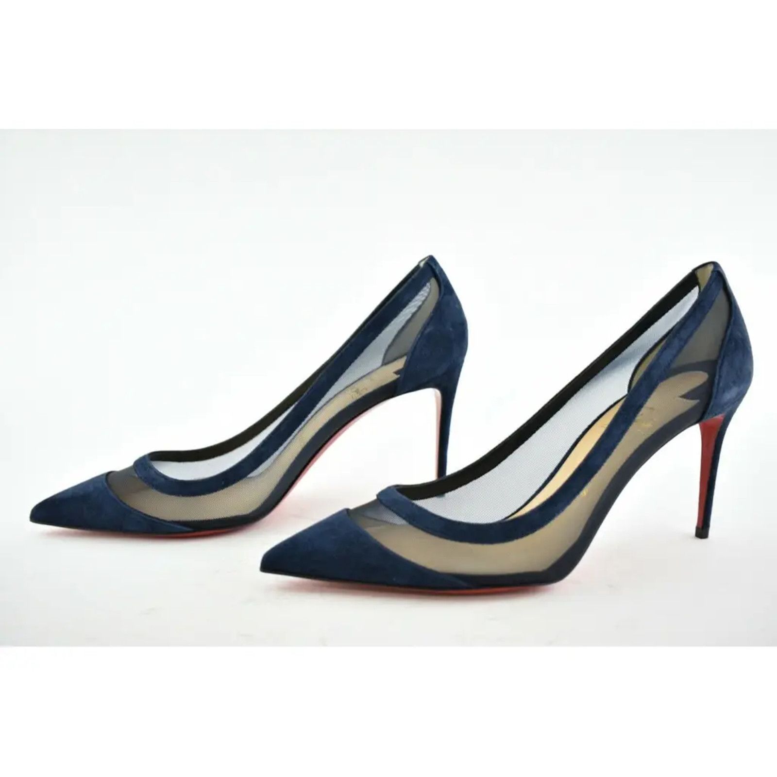Christian Louboutin Christian Louboutin Galativi 85 Marine Blue Suede Mesh Size US 6 / IT 36 - 9 Thumbnail