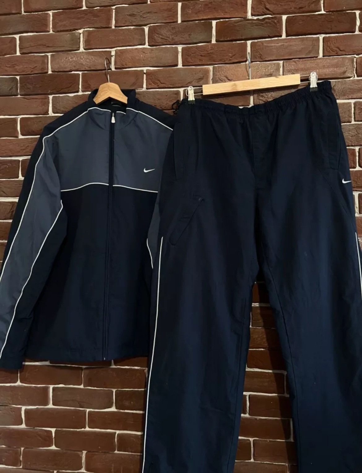 Nike Rare 00s Vintage Y2K Nike Swoosh Logo Tracksuit Set Jacket Size US XXL / EU 58 / 5 - 1 Thumbnail