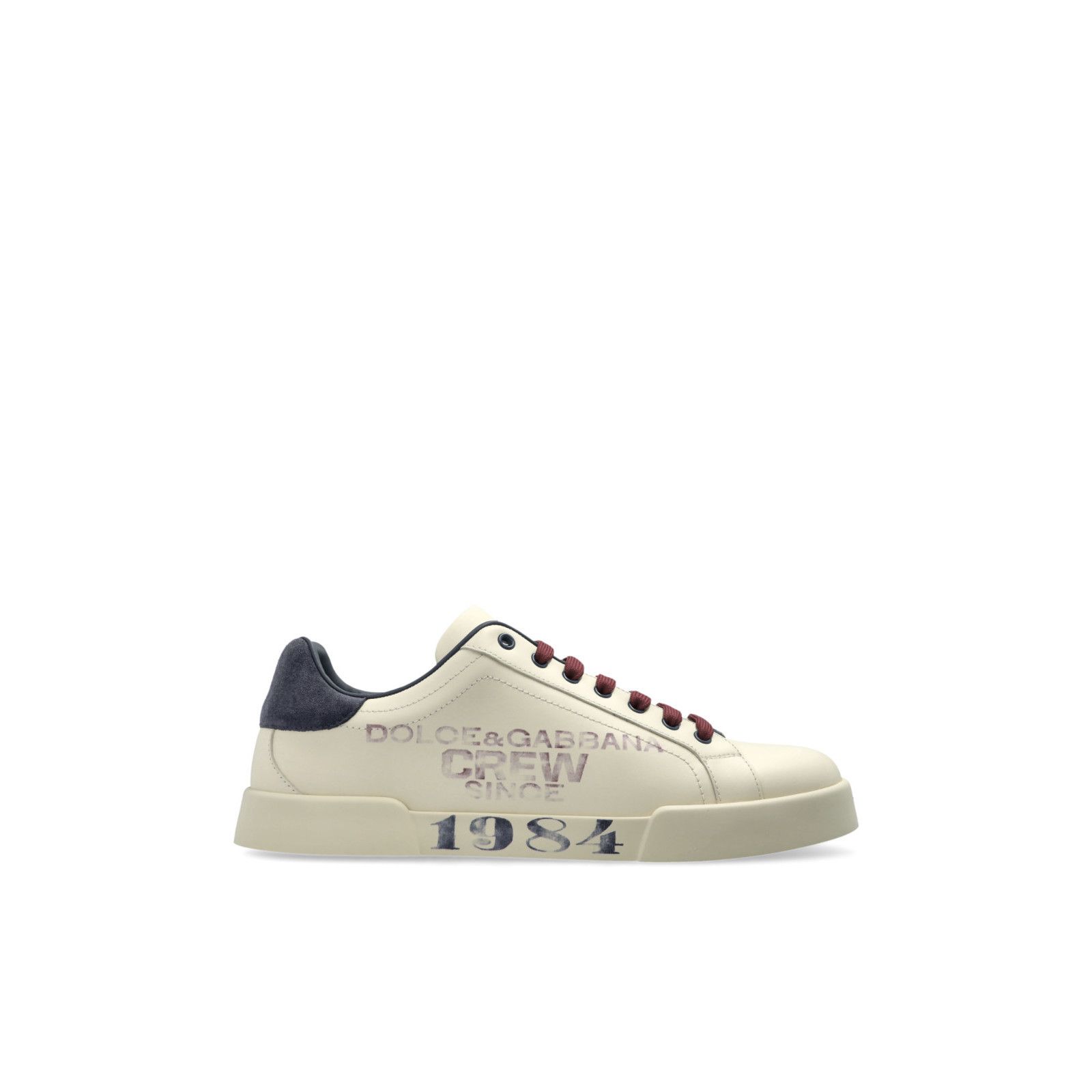 DOLCE&GABBANA Cream Beige Leather Sneakers New & Authentic (