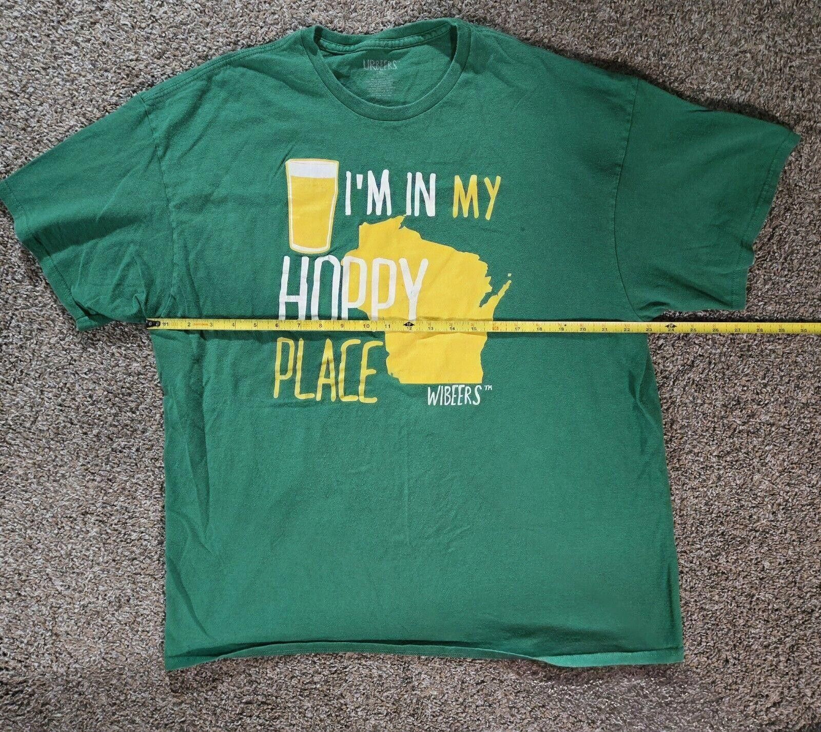 Designer UR Beers "I'm In My Hoppy Place" Green Wisconsin TShirt 2XL Size US XXL / EU 58 / 5 - 6 Thumbnail
