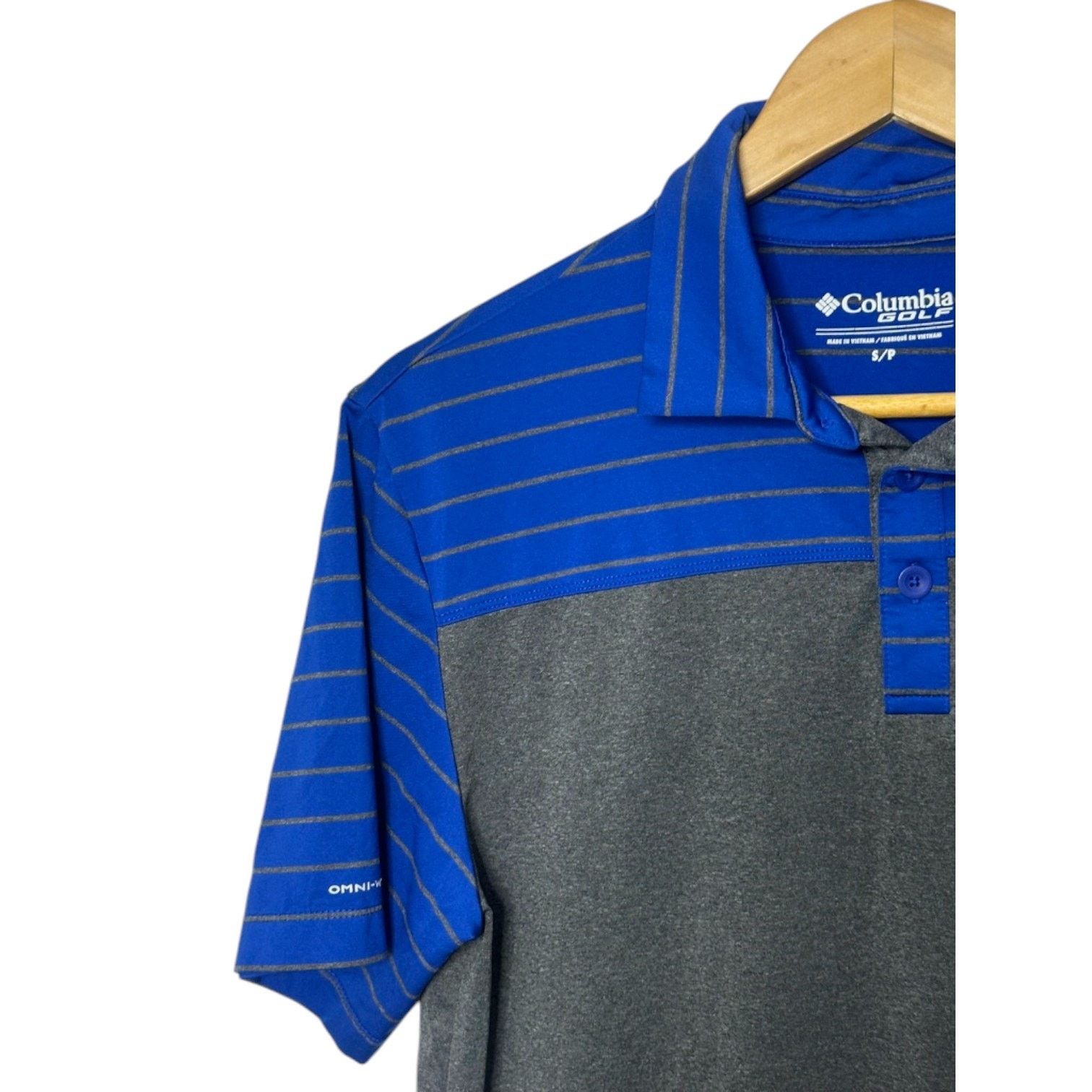 Columbia Columbia GOLF Omni-Wick Gray & Blue Stripe Polo Shirt Small Size US S / EU 44-46 / 1 - 4 Thumbnail