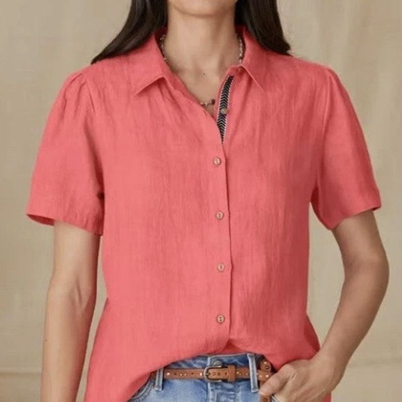 Sundry Sundance Womens Classic Tales 100% Linen Shirt Size S Coral Size S / US 4 / IT 40 - 1 Thumbnail