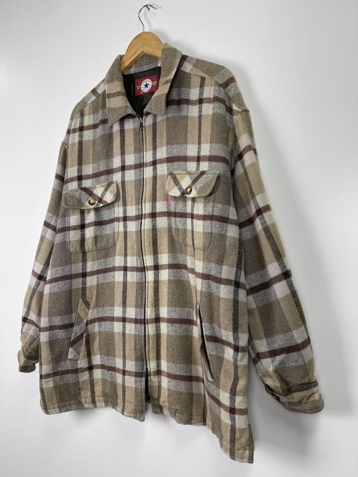 Converse × Vintage Vintage Converse All Star Flannel Jacket Size US XL / EU 56 / 4 - 4 Thumbnail
