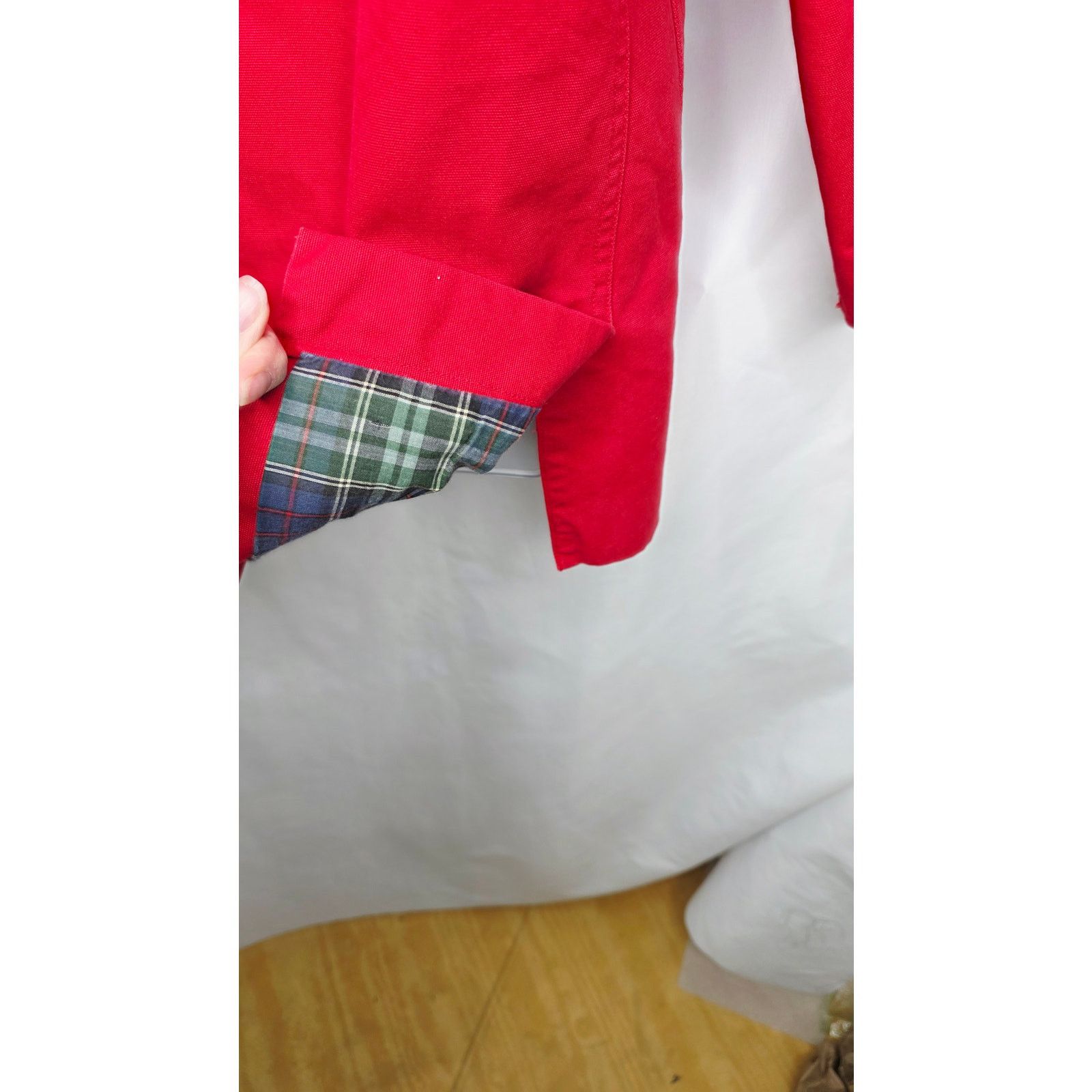 Other Vintage David Brooks Red Cotton Barn Coat Plaid Lining Size M / US 6-8 / IT 42-44 - 13 Thumbnail