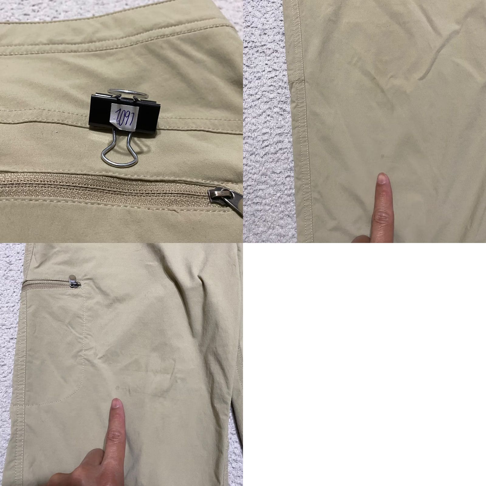 Vintage L.L. Bean Womens 14 Beige Capri Cargo Pants Nylon Comfortable Straight Leg Capris Casual Travel Spring Summer Fall Winter Womens Size 36" / US 14 / IT 50 - 9 Thumbnail