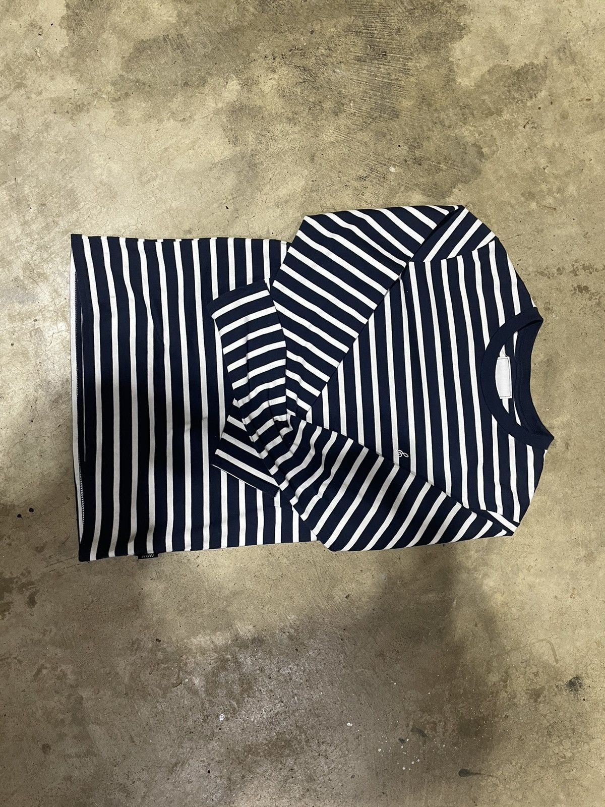 image of Number N Ine x Takahiromiyashita The Soloist Number (N)Ine Denim Striped Longsleeve (Size Small)