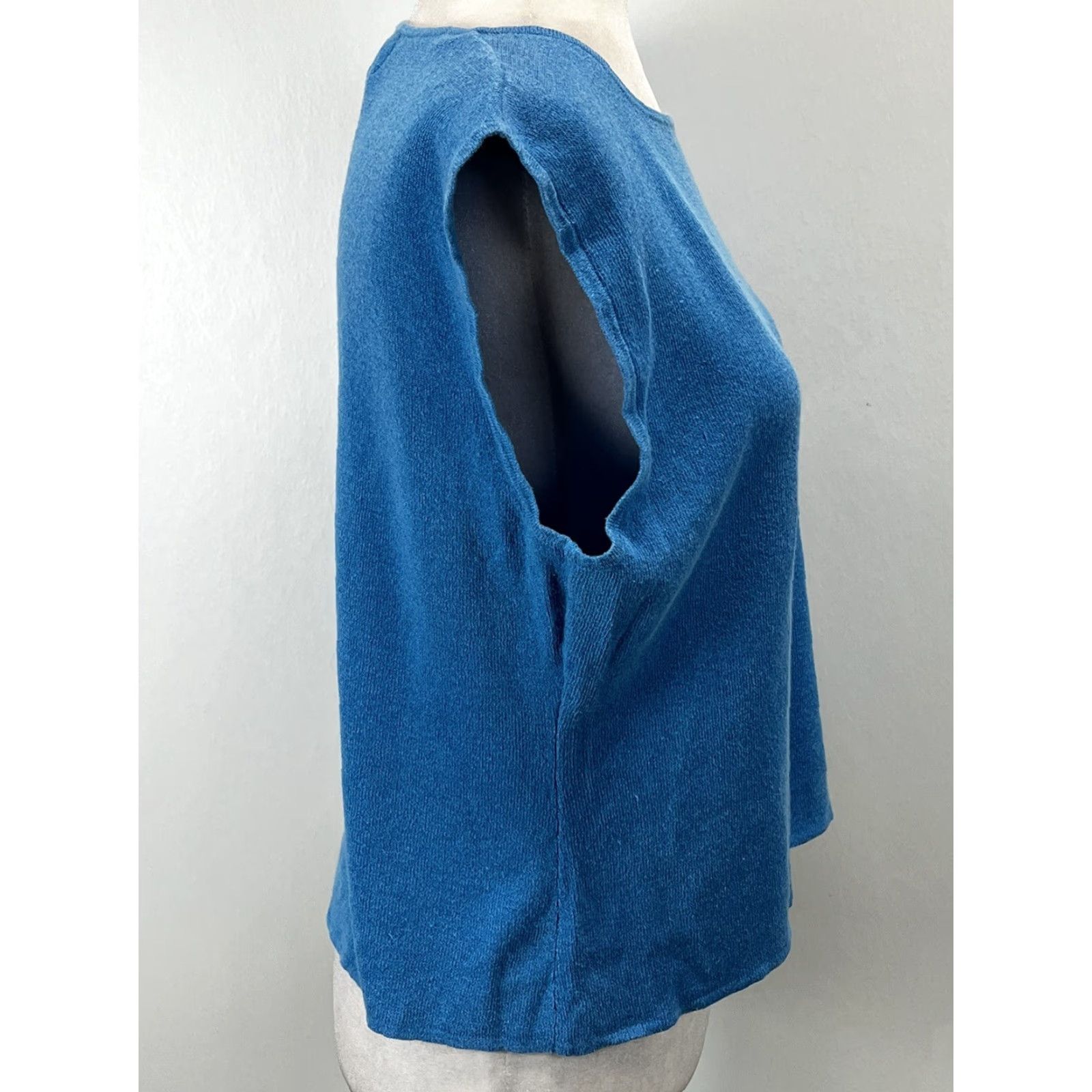 Vintage VINTAGE Chicos Linen Blend Knit Sleeveless Shirt Top Womens XL Blue Boxy Tank 90s Minimalist Casual Travel Size XL / US 12-14 / IT 48-50 - 4 Thumbnail