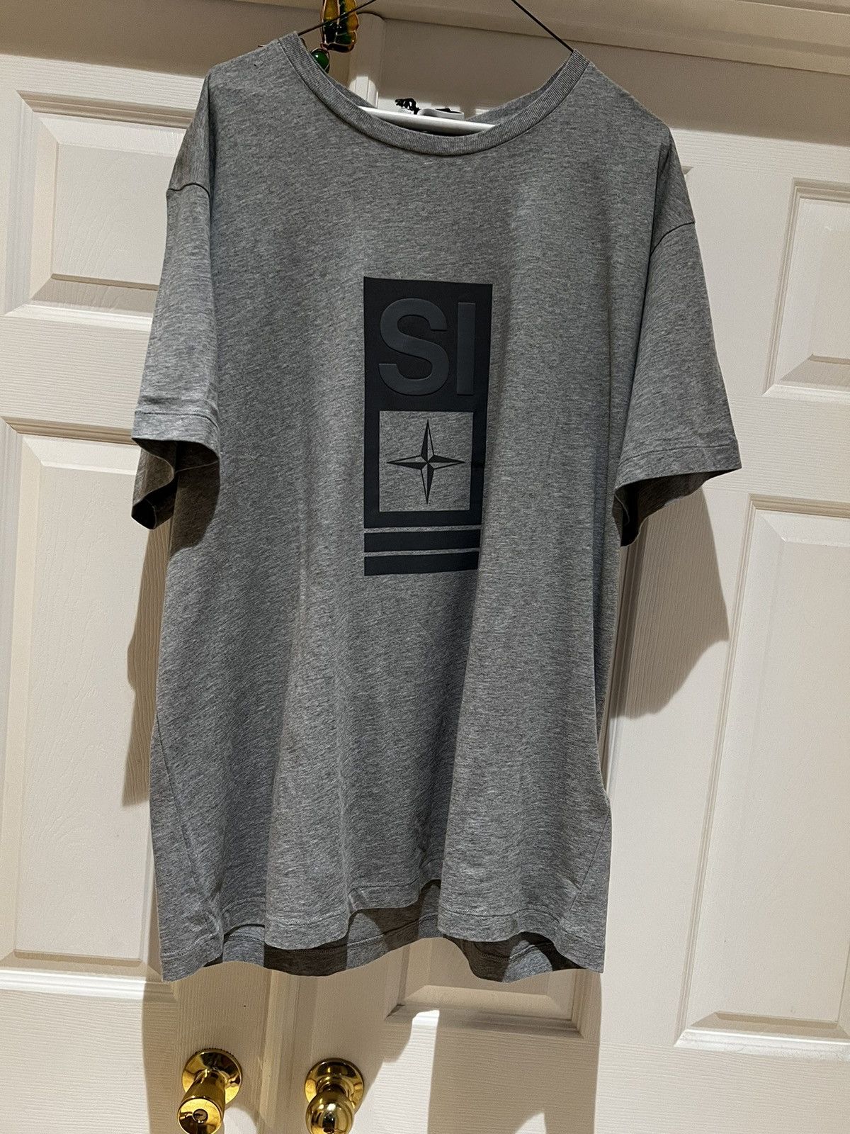 Image of Stone Island 2 Logo Gray Tee 3Xl in Grey, Men's (Size 2XL)