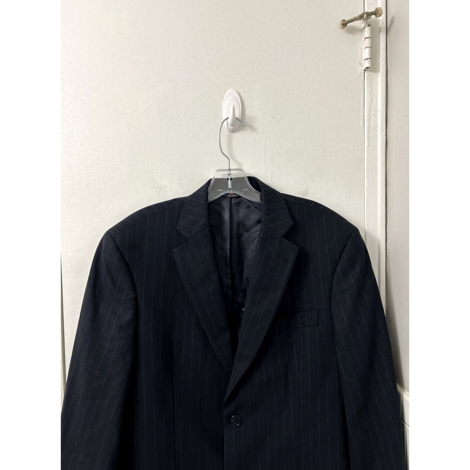 Brooks Brothers Brooks Brothers 346 Blazer Mens 42S Navy Pinstripe Wool Blend Stretch Jacket Blazer Size 42R - 2 Thumbnail