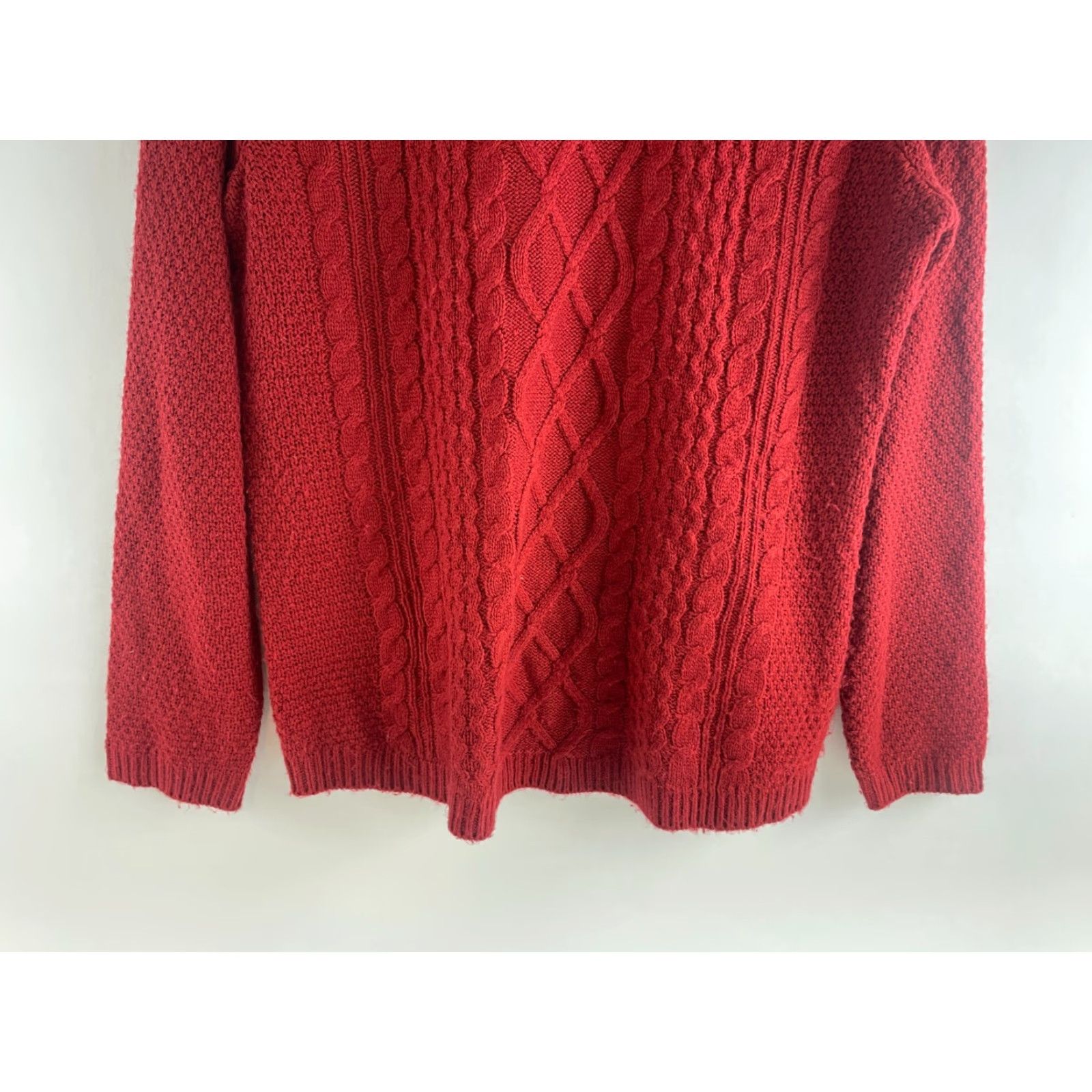 Croft & Barrow Croft & Barrow Sweater Women's Size Small Red Cable Knitted Pullover Boatneck Size S / US 4 / IT 40 - 4 Thumbnail