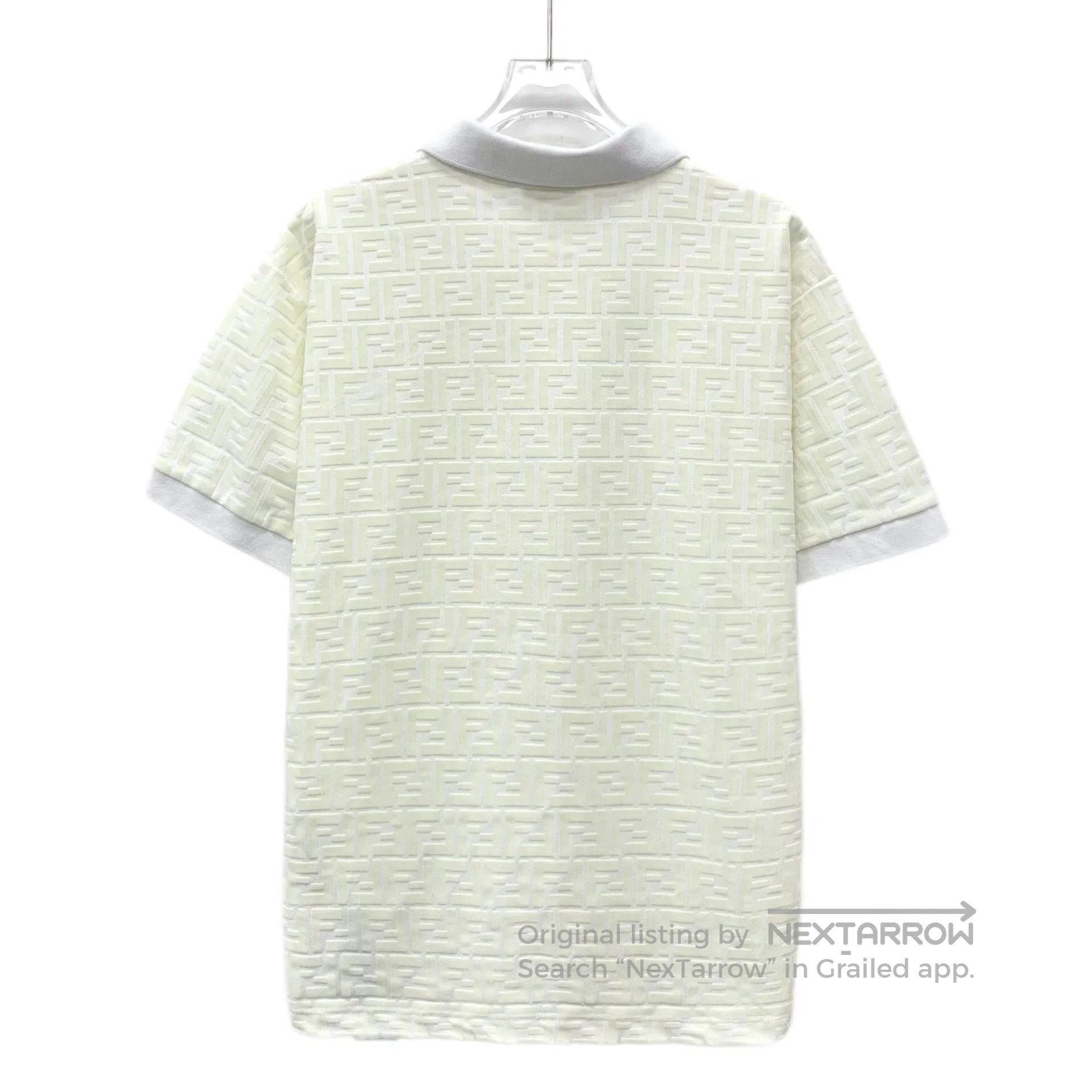Fendi fendi beige logo print short sleeve polo. Size US M / EU 48-50 / 2 - 2 Thumbnail