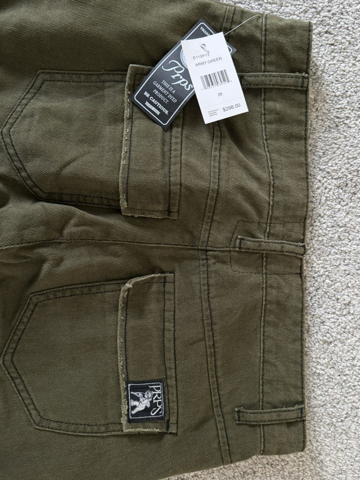 Prps PRPS Multi Pocket Cargo Pants Army Green Tactical Wide Size US 28 / EU 44 - 5 Thumbnail