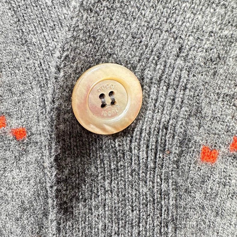 Gucci GucciGray orange double G full-print wool cardigan knitwear Size US S / EU 44-46 / 1 - 3 Thumbnail