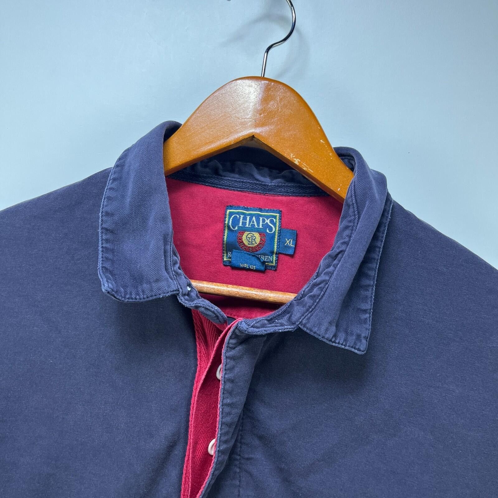 Polo Ralph Lauren Vintage 90s Chaps Ralph Lauren Rugby Long Sleeve XL Polo Size US XL / EU 56 / 4 - 4 Thumbnail