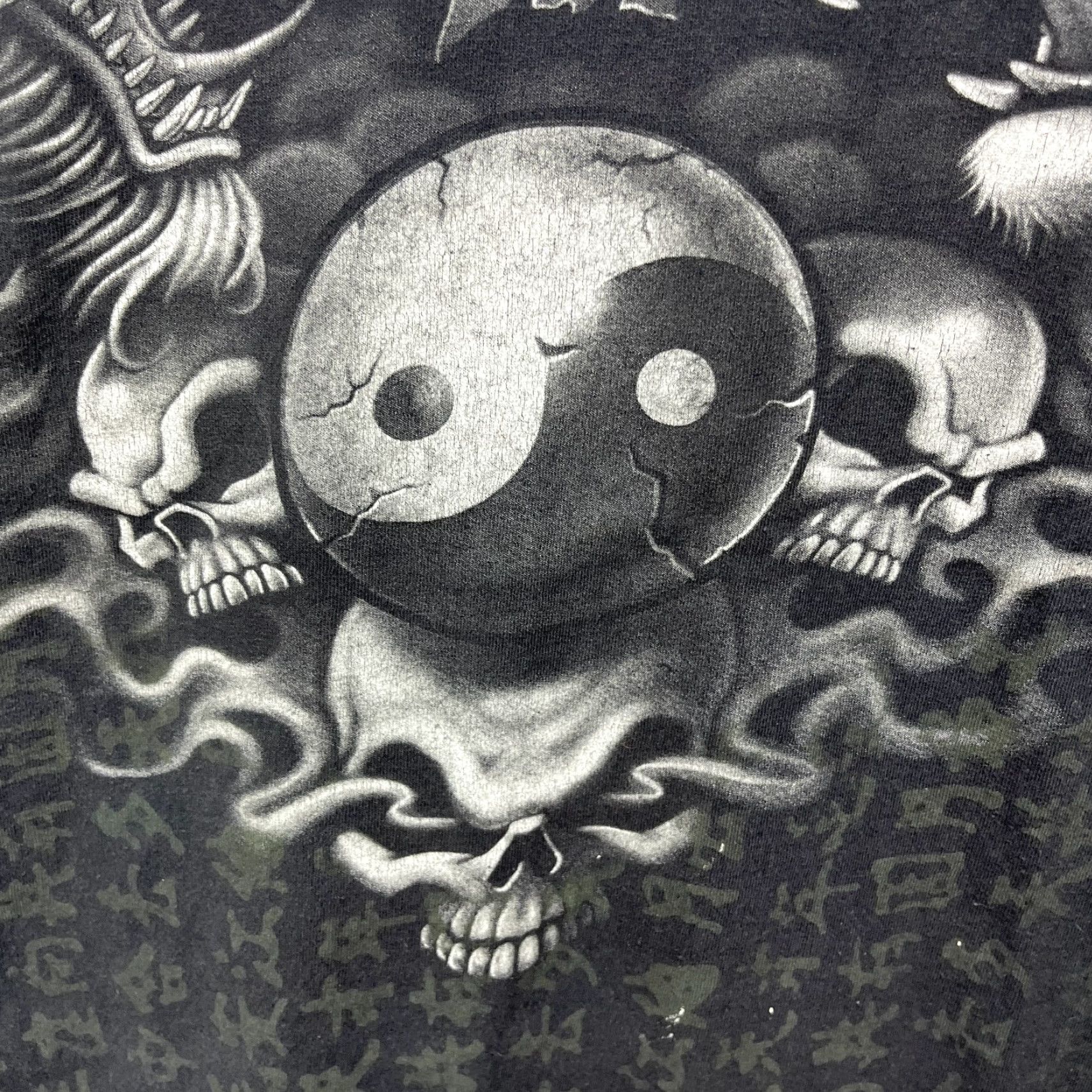Vintage VINTAGE Dragon Flames Skull Skater AOP T Shirt 2XL Baggy Mens Black Cotton Logo Short Sleeve Crew Neck Vintage 2XL Shirts? Size US XXL / EU 58 / 5 - 4 Thumbnail