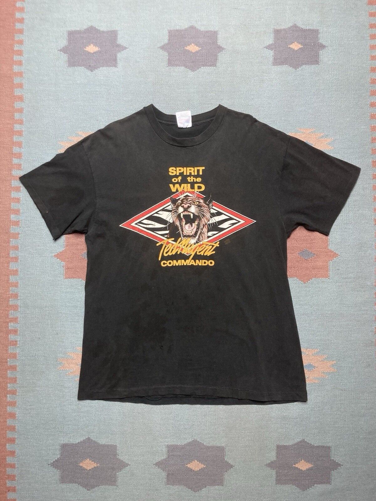 Band Tees × Vintage Vtg 90s ted nugent t shirt spirit of the wild commando XL Size US XL / EU 56 / 4 - 1 Thumbnail