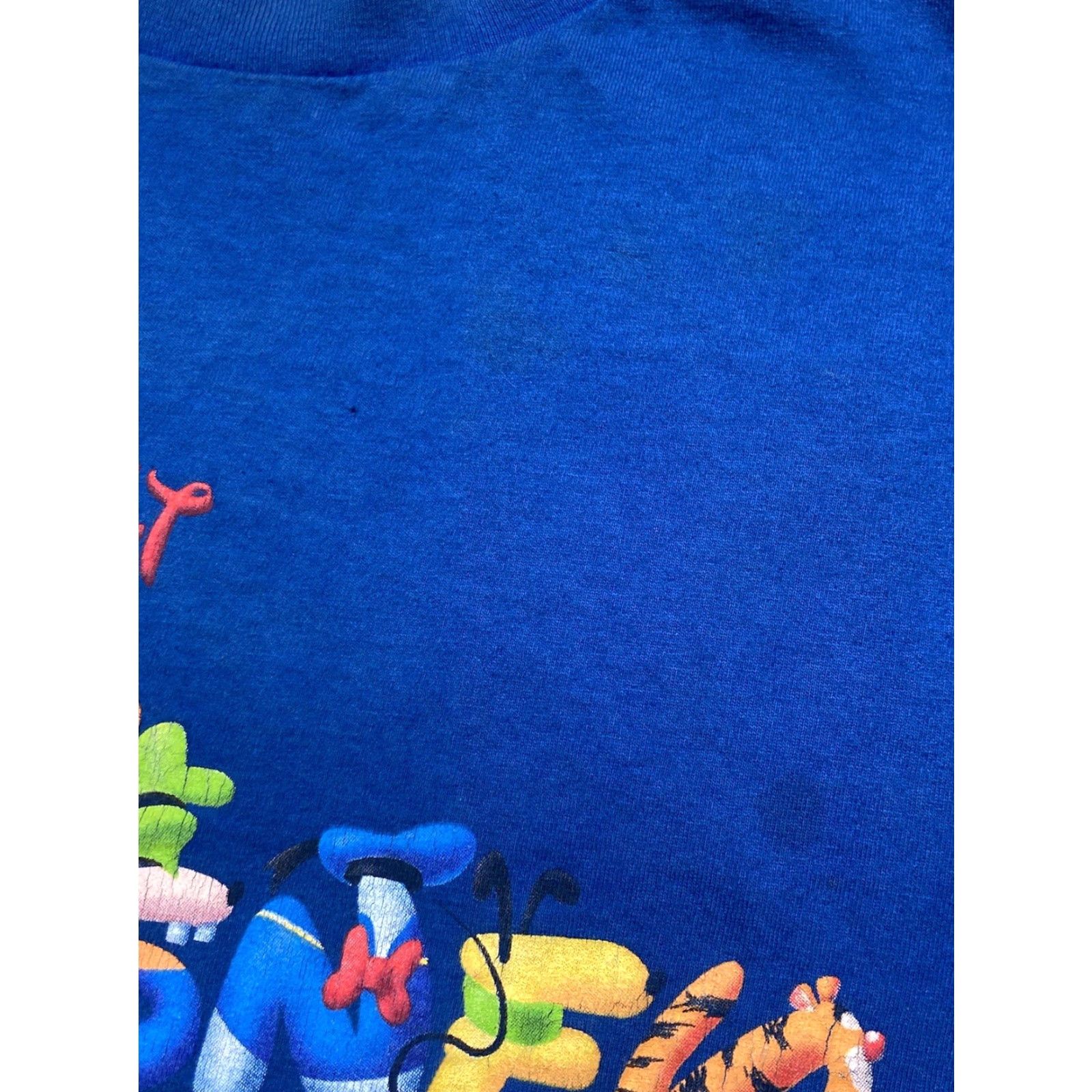 Disney VINTAGE Walt Disney World T-Shirt Mickey Mouse Pooh Bear Cartoon Adult XL Shirt Men Blue 90s Theme Disney/Mickey Dog Cats? Size US XL / EU 56 / 4 - 3 Thumbnail