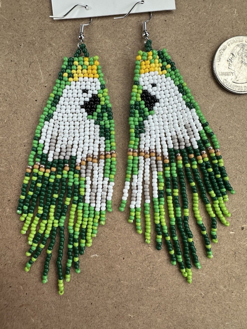 The Unbranded Brand Beaded Parrot Head Cockatoo Seed Bead Tassel Dangle Earring Size ONE SIZE - 2 Thumbnail