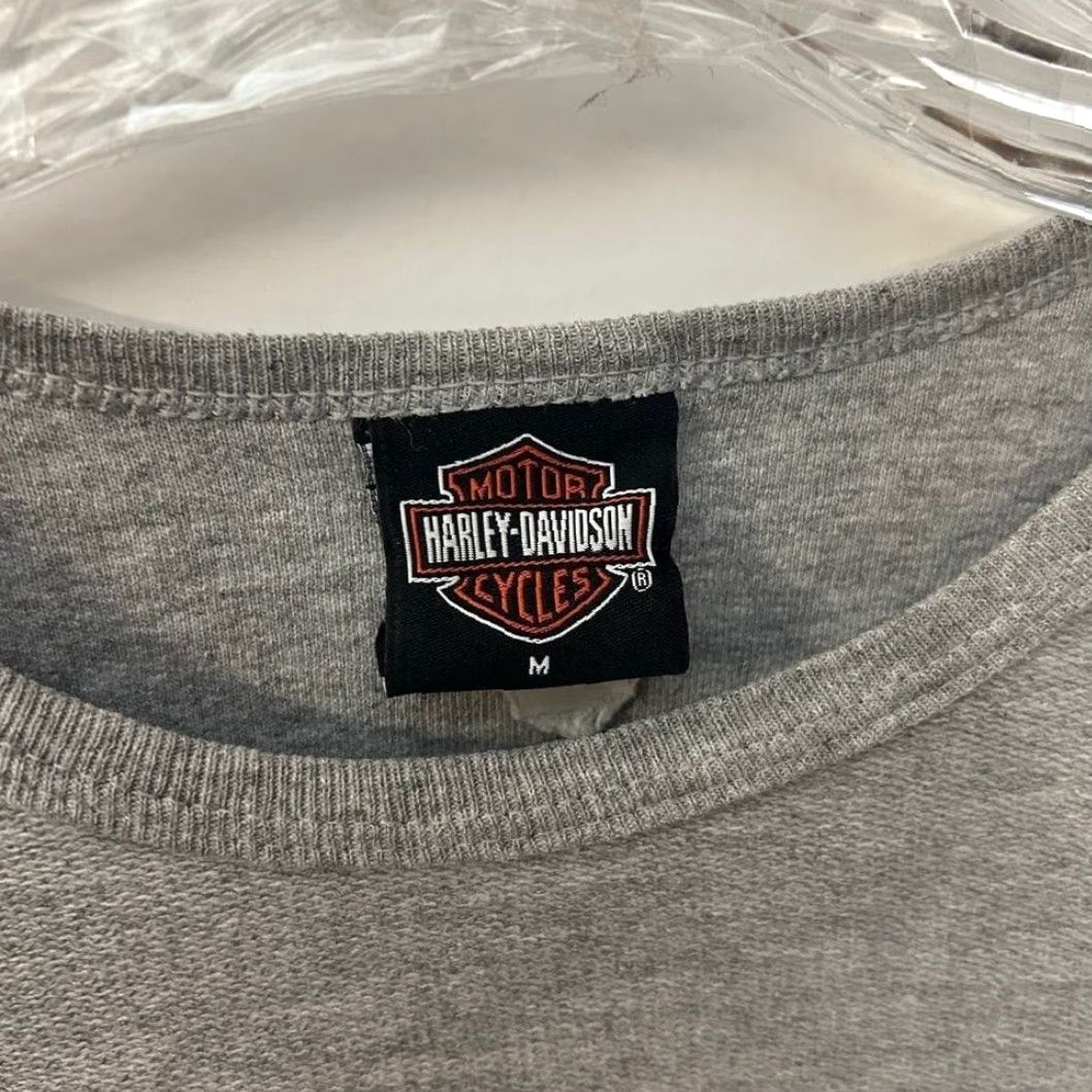 Harley Davidson VINTAGE Harley-Davidson Long Sleeve Shirt Womens Size M Gray 2003 Y2K Classic Design Size M / US 6-8 / IT 42-44 - 2 Thumbnail