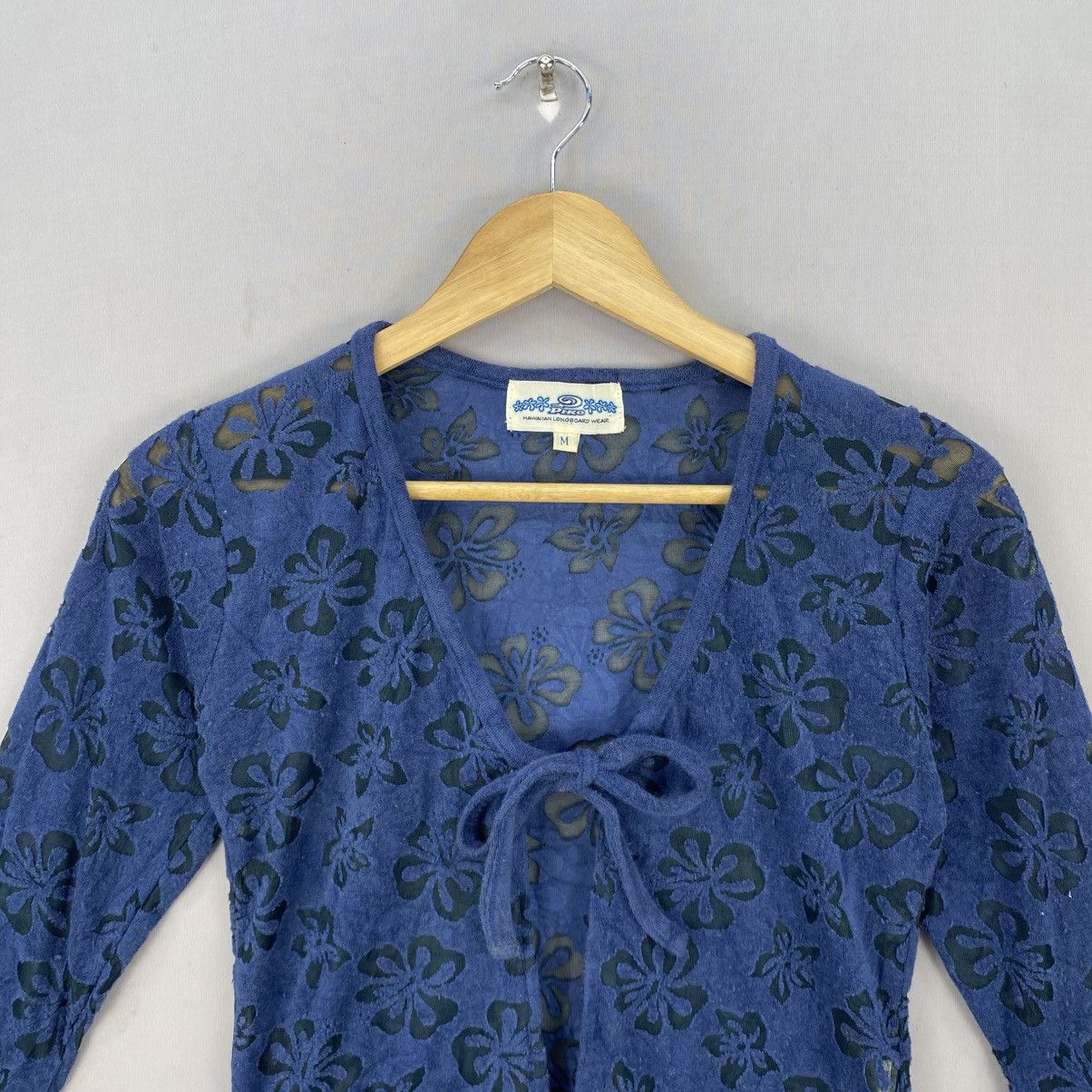 Japanese Brand Vintage Piko Japan Floral Sheer Mesh Cardigan Top Y2K Style Size M / US 6-8 / IT 42-44 - 7 Thumbnail