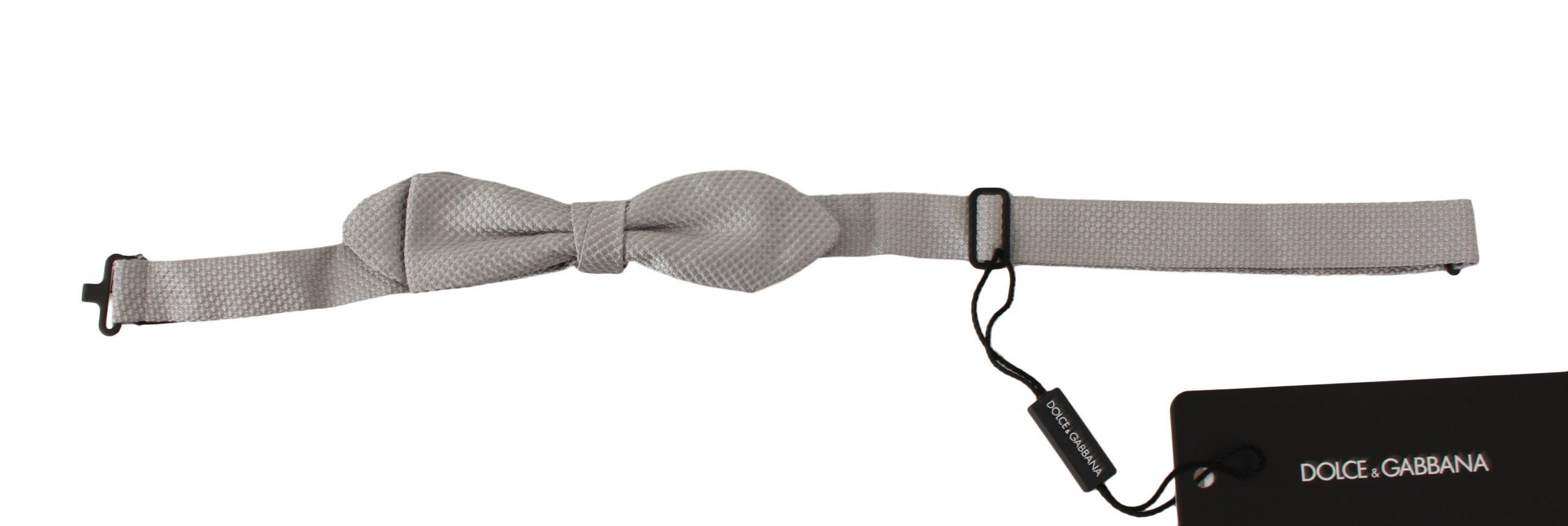 Dolce & Gabbana Elegant Silk Gray Bow Men's Tie Size ONE SIZE - 1 Thumbnail