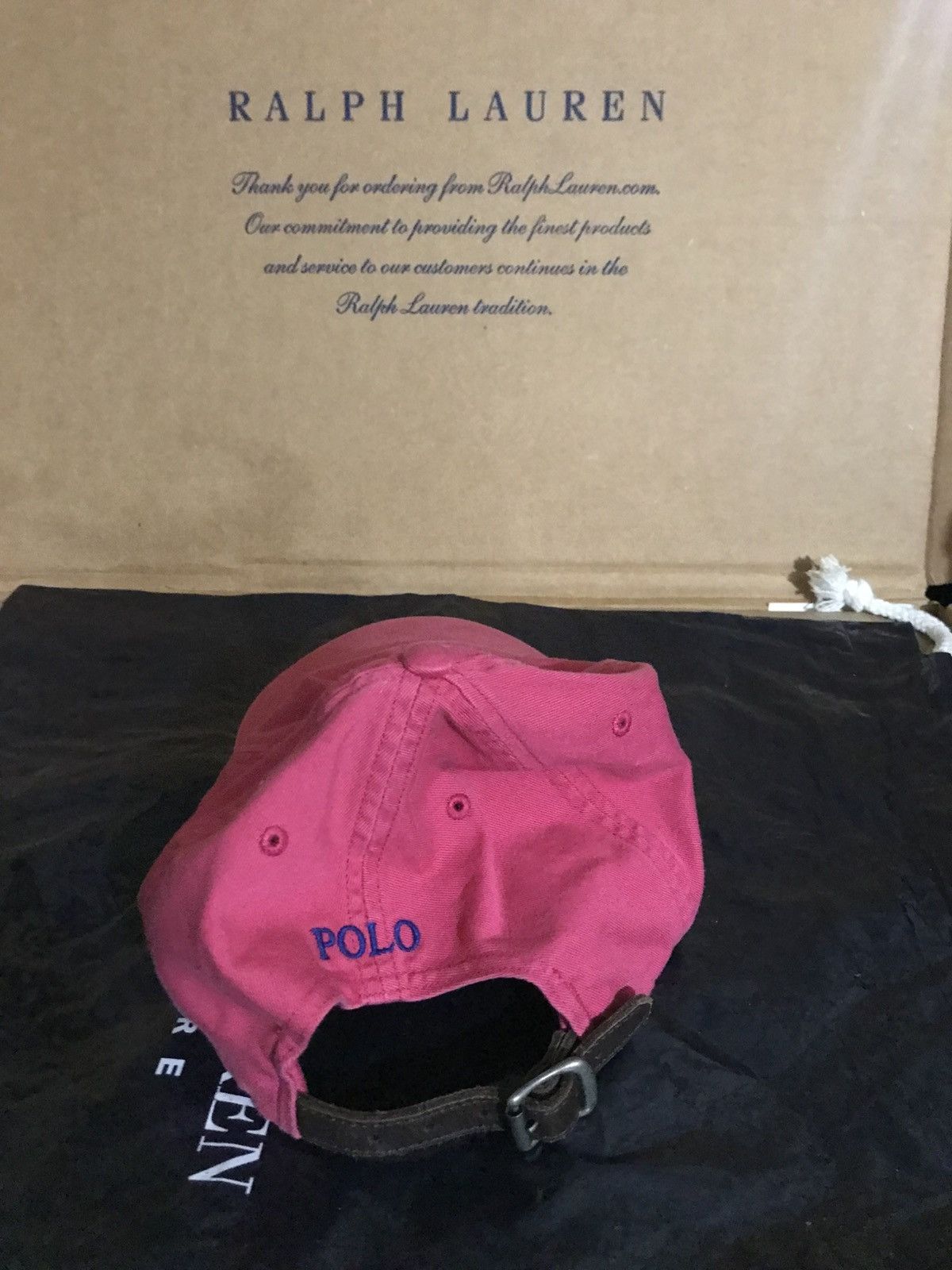 Polo Ralph Lauren Polo Ralph Lauren Pink Hat Blue Pony Leather Strap OS Size ONE SIZE - 2 Thumbnail
