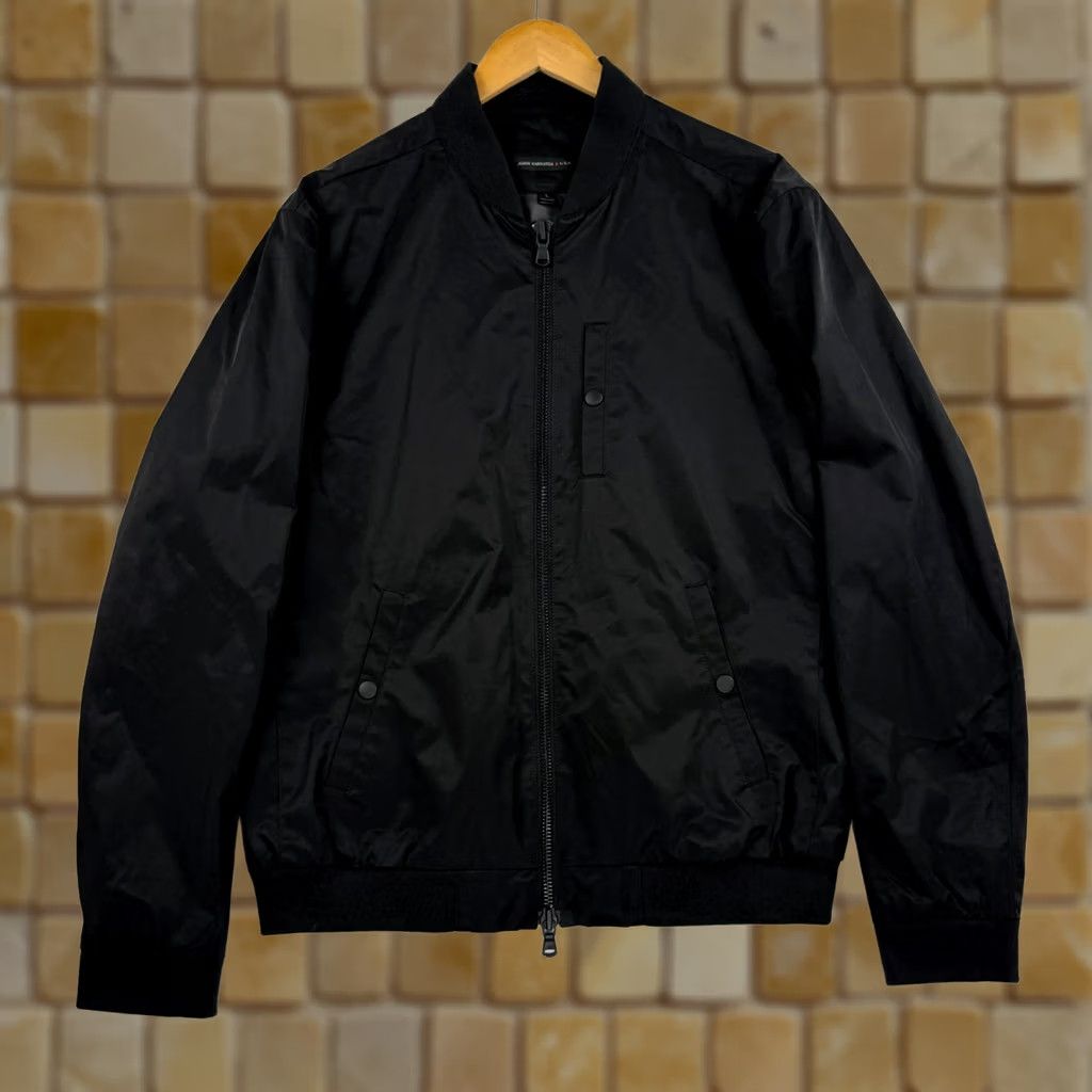 John Varvatos John Varvatos USA Mens Large Bomber Jacket Full Zip Black Nylon Cotton Size US L / EU 52-54 / 3 - 1 Thumbnail