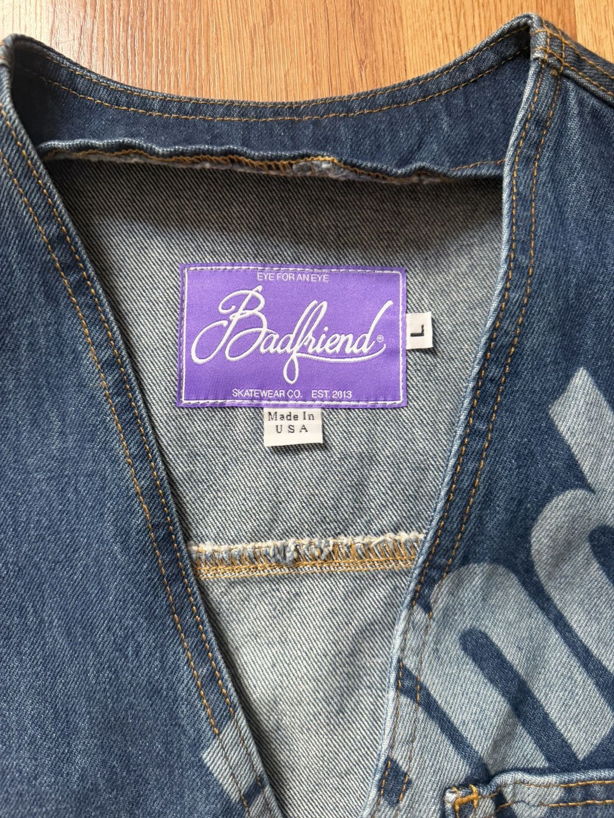 Vintage Bad friend jean vest Size US L / EU 52-54 / 3 - 2 Thumbnail
