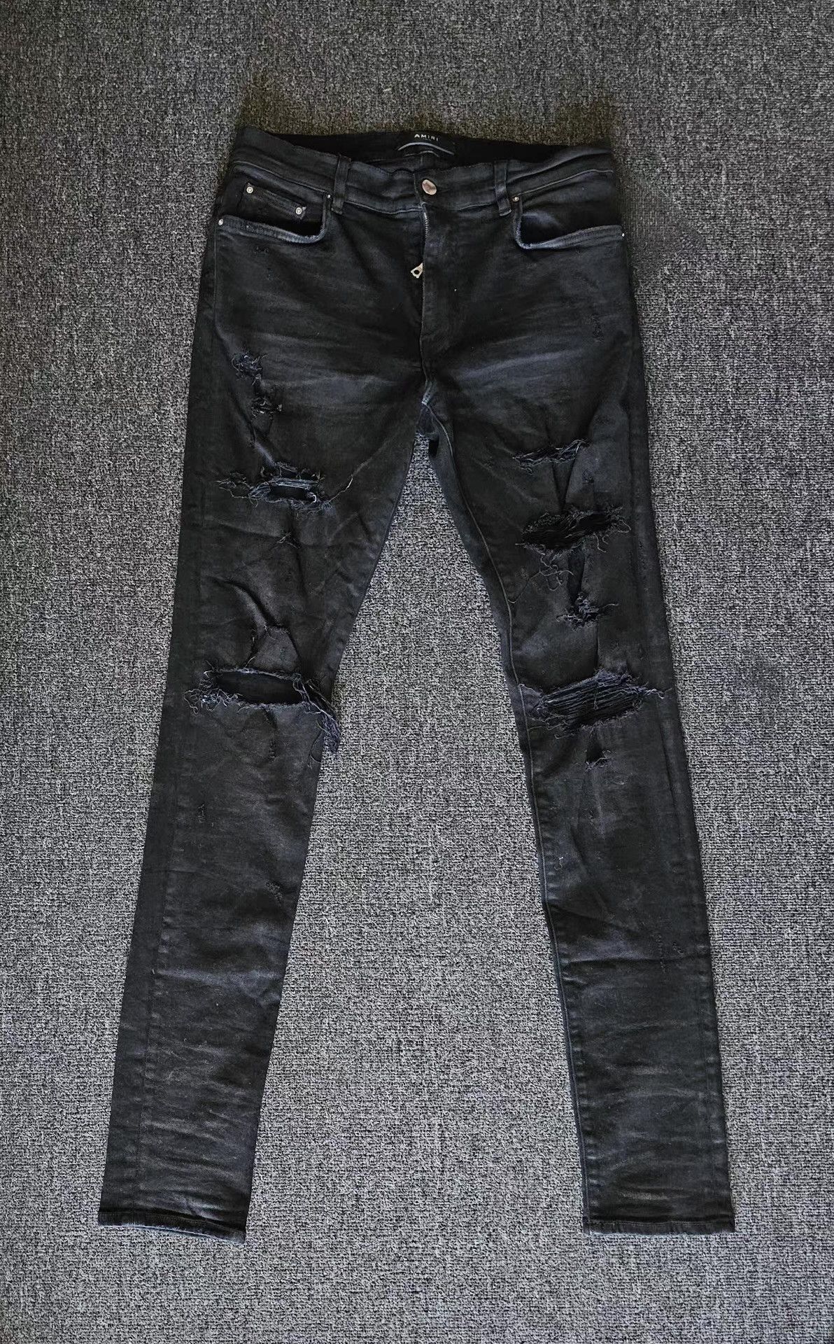 Amiri Amiri Coated Destroyed Jeans, Q4 Size US 34 / EU 50 - 1 Thumbnail