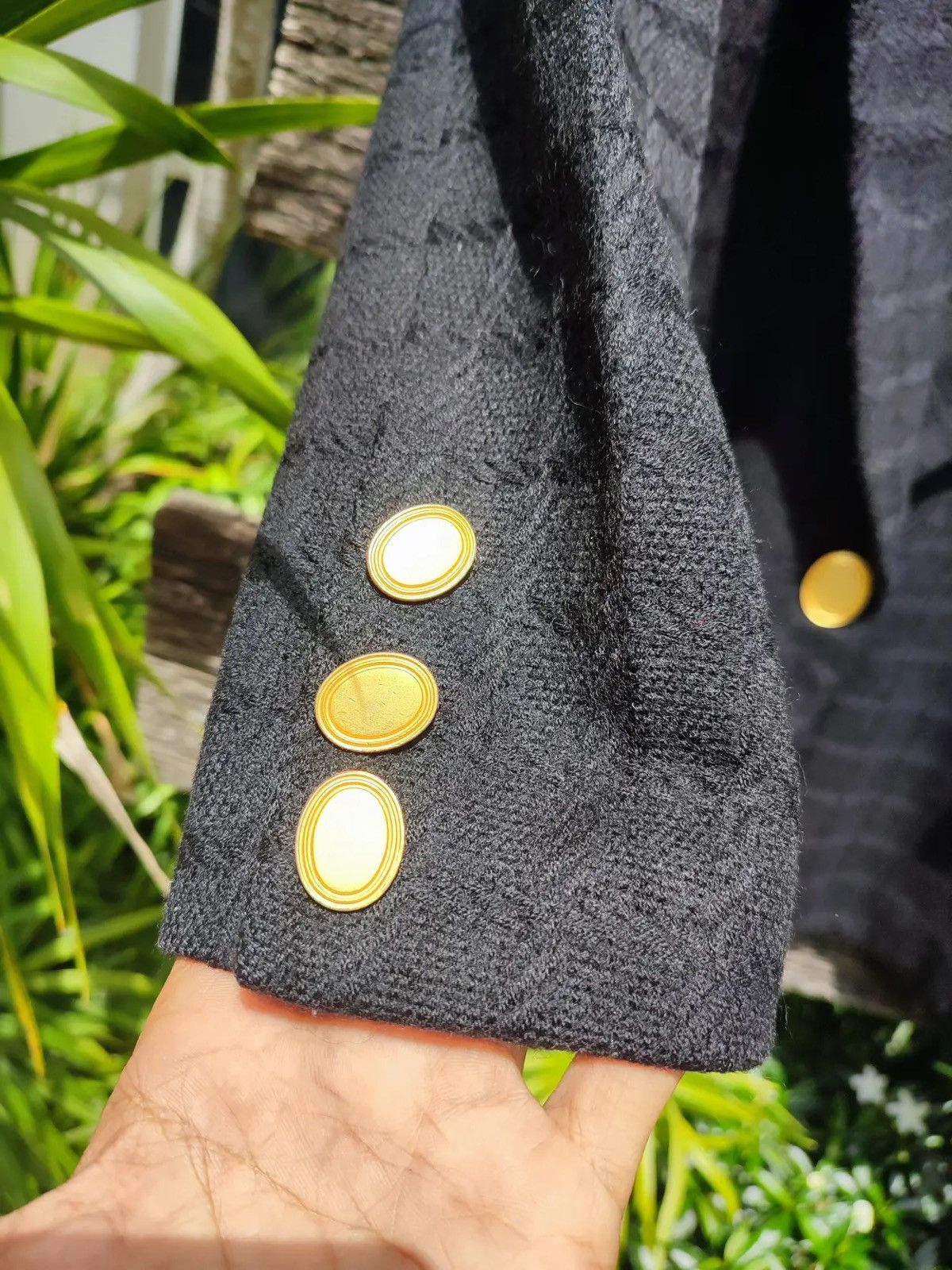 Christian Dior Monsieur Christian Dior Black Textured Wool Blazer – Classic Tailored Size M / US 6-8 / IT 42-44 - 7 Thumbnail