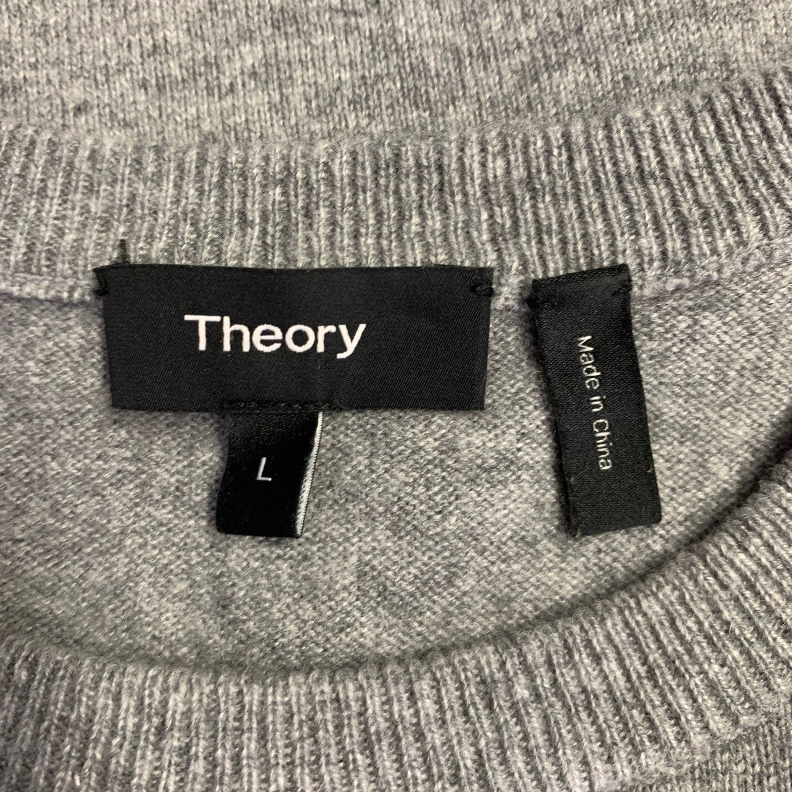 Theory THEORY L -Our Time- Grey Heather Cashmere Crew Neck Pullover Size US L / EU 52-54 / 3 - 5 Thumbnail