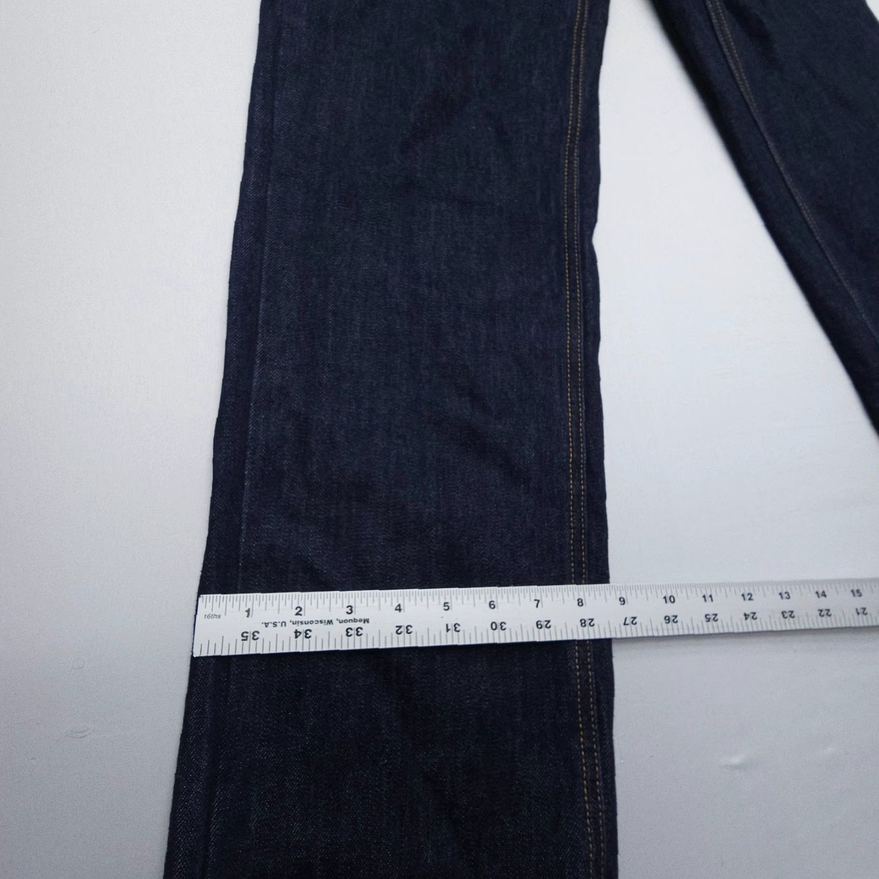 Parker Parke Jeans Womens 25 Straight High Rise Button Fly Inseam 30" Dark Wash Blue 5-Pocket Denim Cotton Regular Casual Summer Winter Size 42" / US 20 - 7 Thumbnail