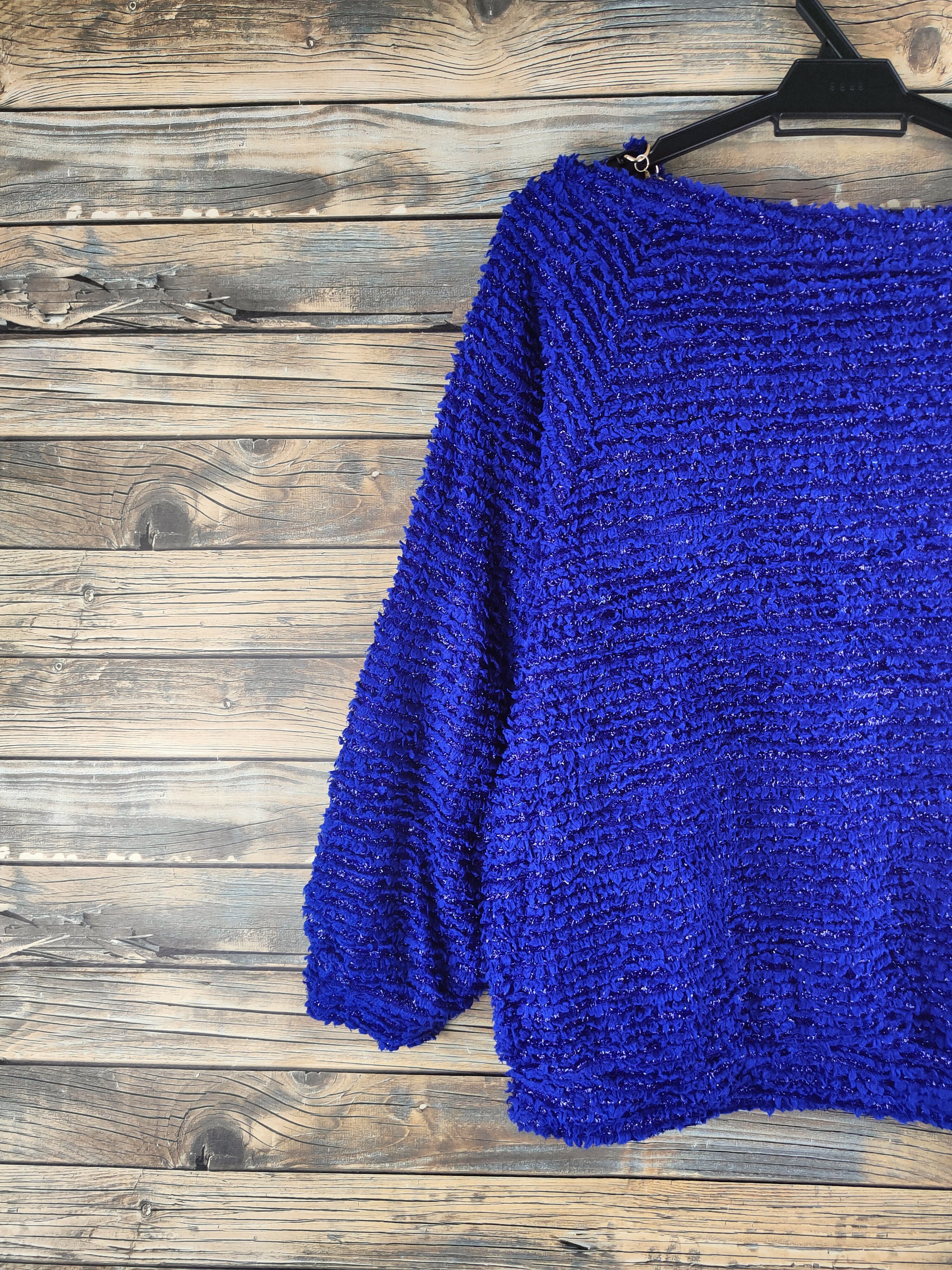 Japanese Brand Plein Beaute Blue Fur Mohair Knitwear #46-907 Size M / US 6-8 / IT 42-44 - 8 Thumbnail