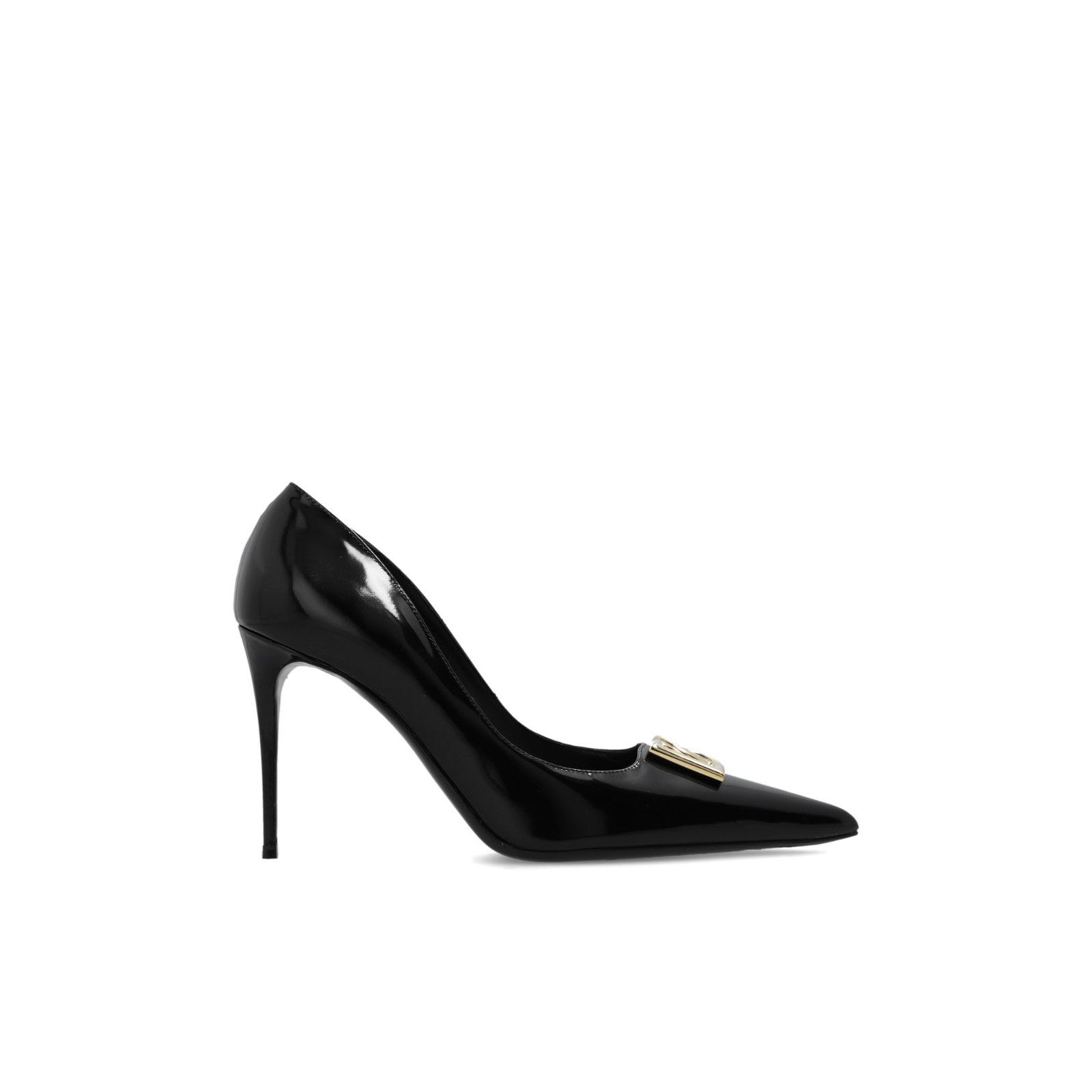 DOLCE&GABBANA Black Patent Leather 100mm Heel Pumps New & Au
