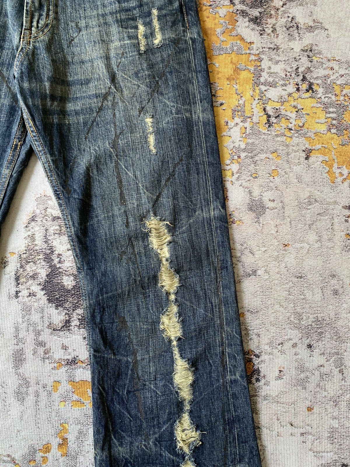 Japanese Brand Japanese Brand Distressed Flare Denim Size US 32 / EU 48 - 7 Thumbnail