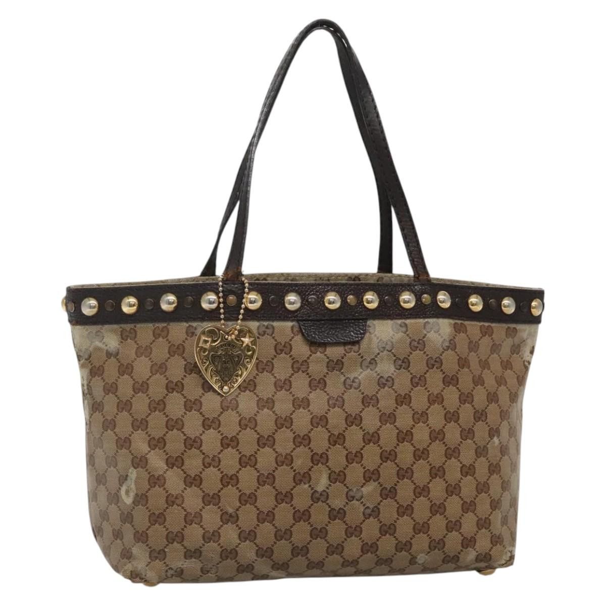Gucci GUCCI GG Crystal Tote Bag Coated Canvas Beige Gold Size ONE SIZE - 1 Thumbnail
