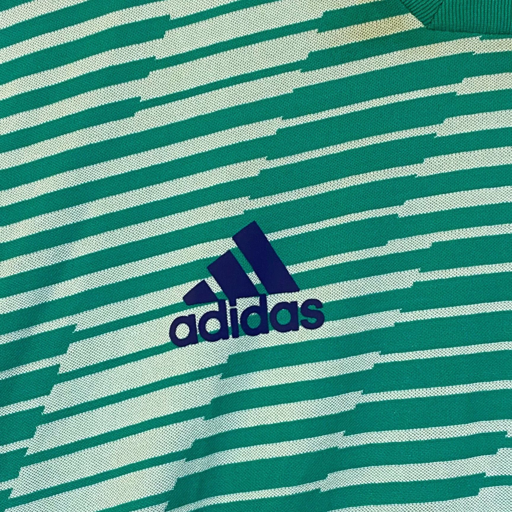 Adidas Adidas Shirt Men Medium Green Striped Soccer Tango English Jersey Climate CD8300 Size US M / EU 48-50 / 2 - 2 Thumbnail