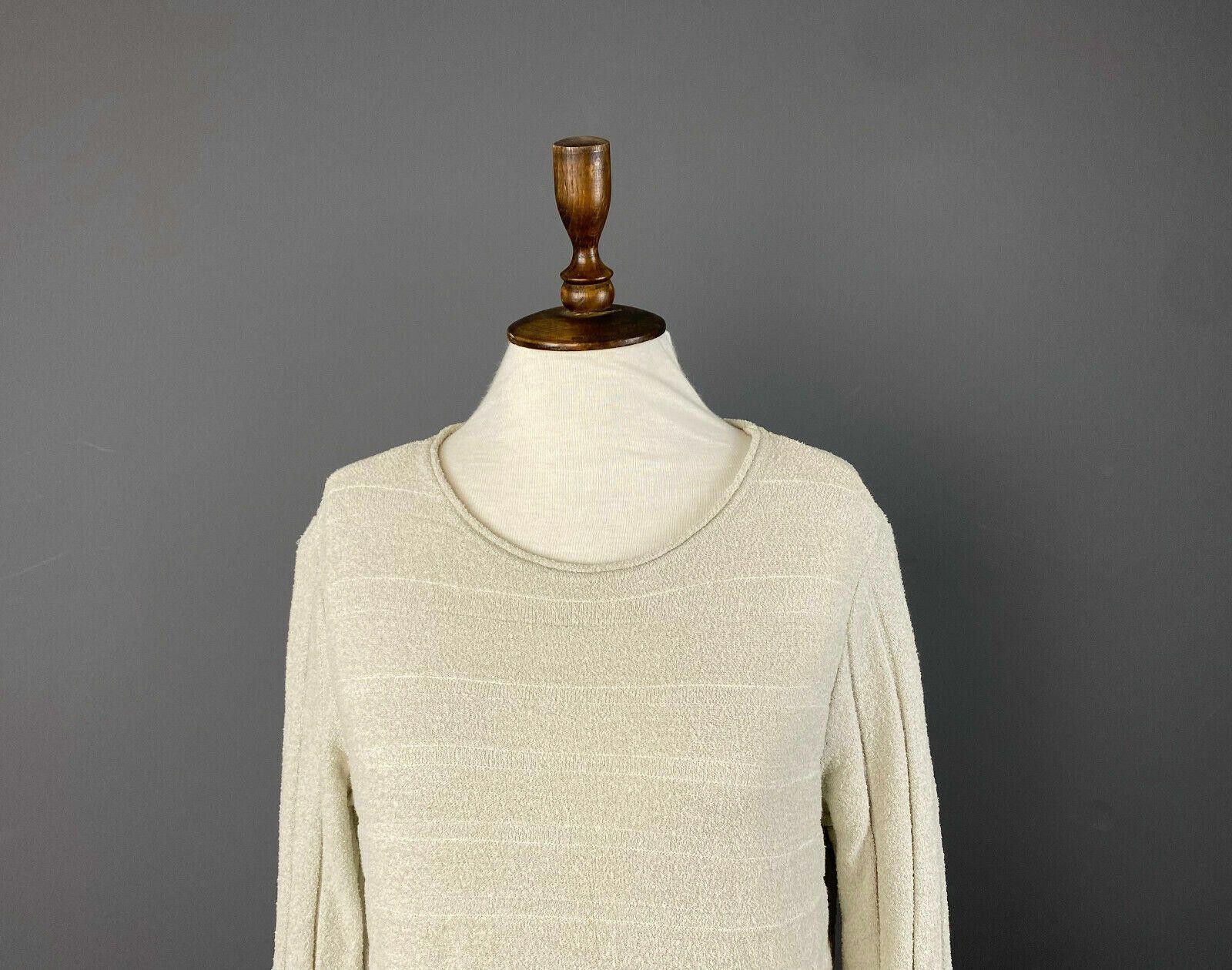 Designer Hindahl & Skudelny Ivory Long Sleeve Ribbed Sweater Size S Size S / US 4 / IT 40 - 2 Thumbnail
