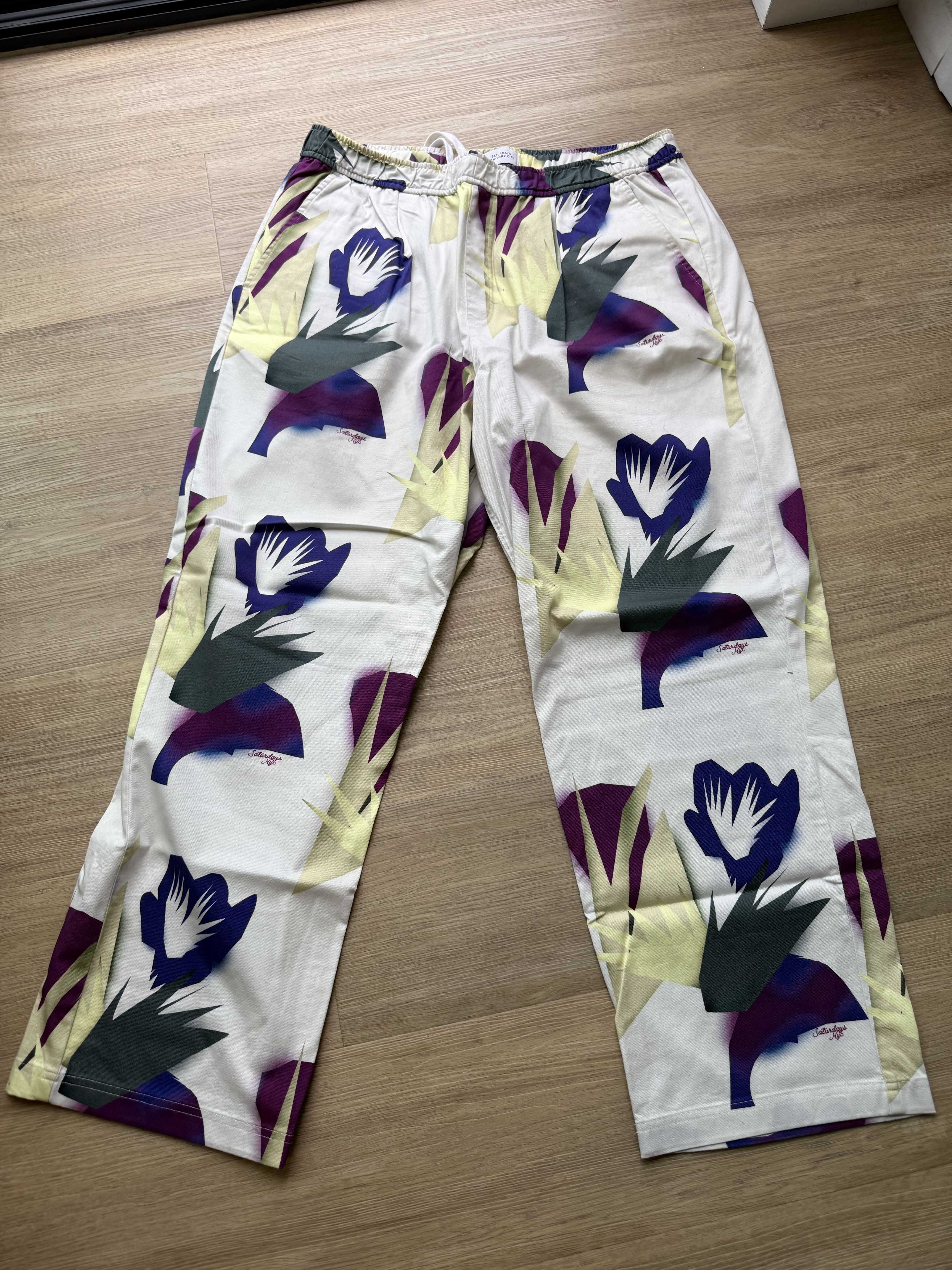 Saturdays NYC JUNGLE FLORAL PRINTED GEORGE TROUSER Size US 35 - 1 Thumbnail