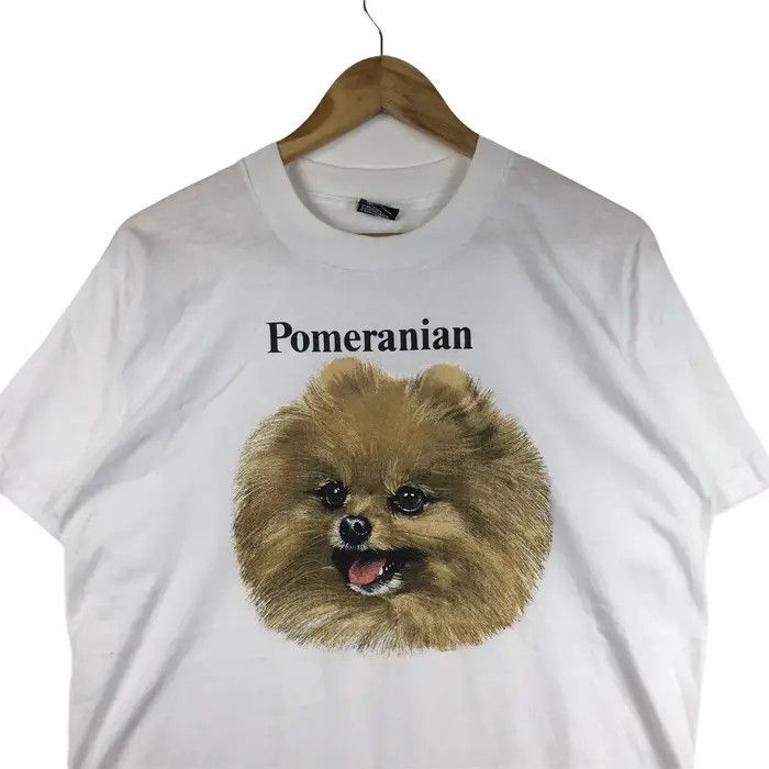 Vintage Vtg 80’ POMERANIAN DOG PET Tee Shirt Anime Manga Crewneck Size L / US 10 / IT 46 - 2 Thumbnail