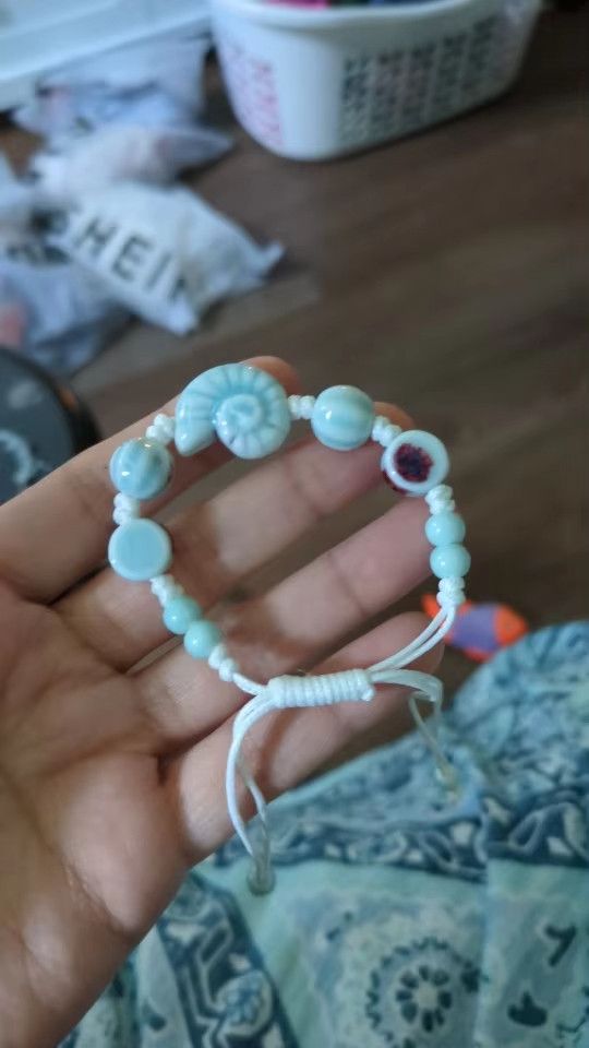 Handmade Seashell Ceramic Bracelet Handmade Jewelry Gift For Her Size ONE SIZE - 5 Thumbnail