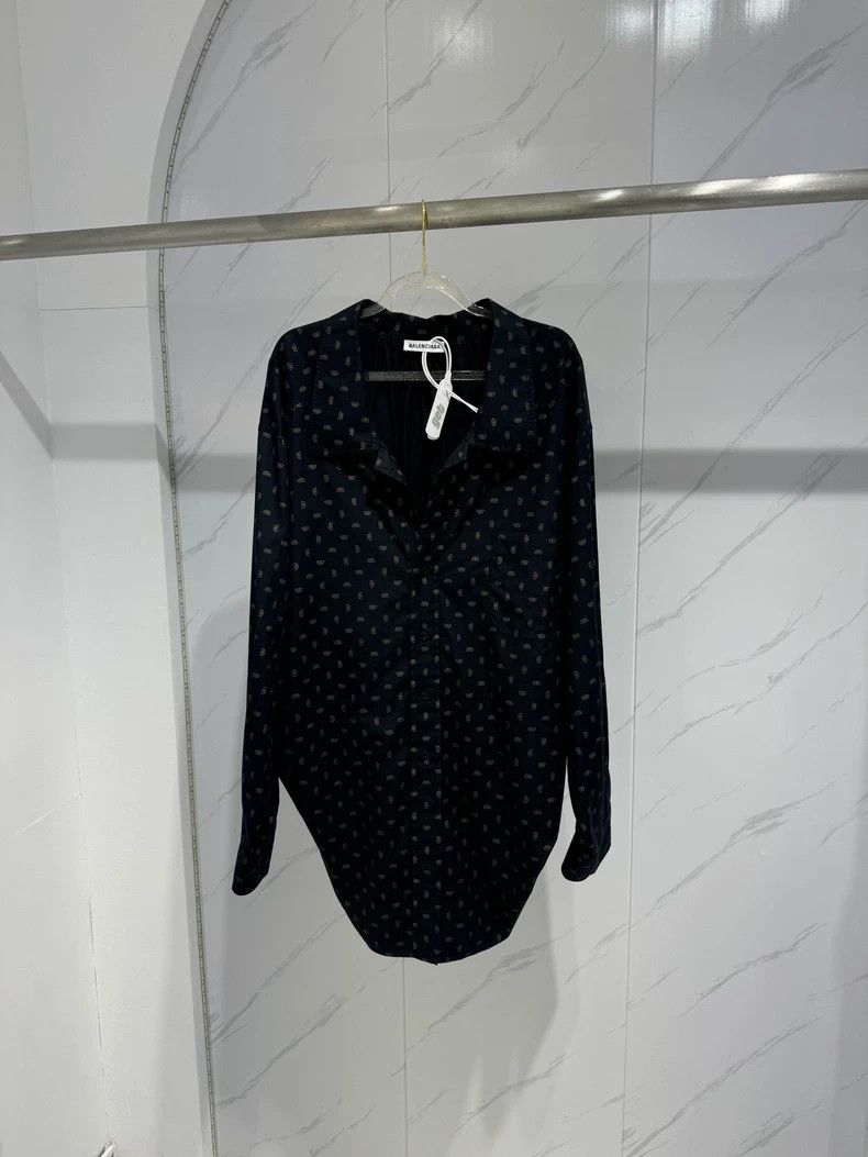 Balenciaga Balenciaga Logo Print Shirt Jacket Size US S / EU 44-46 / 1 - 1 Thumbnail
