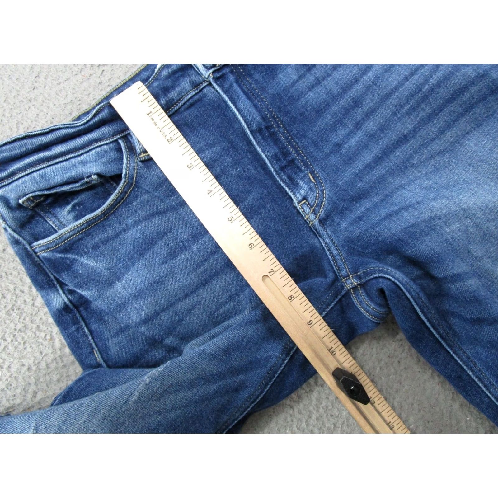 Vintage Kancan Jeans Women's Size 29 Distressed Stretch Denim Ankle Blue 5-Pocket Shirt? Size 29" - 7 Thumbnail