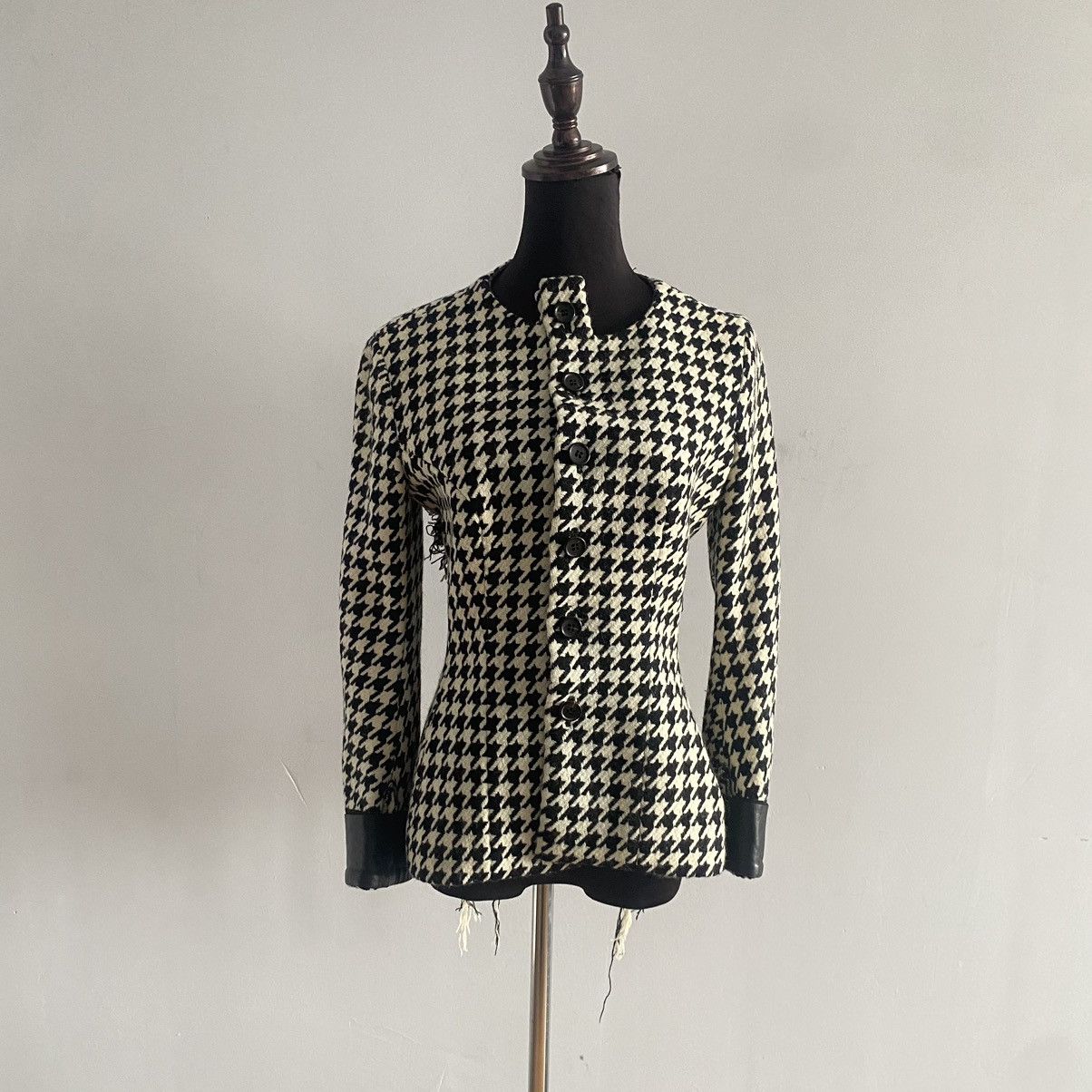 Yohji Yamamoto FW2003 Yohji Yamamoto houndstooth fringe blazer Size S / US 4 / IT 40 - 4 Thumbnail