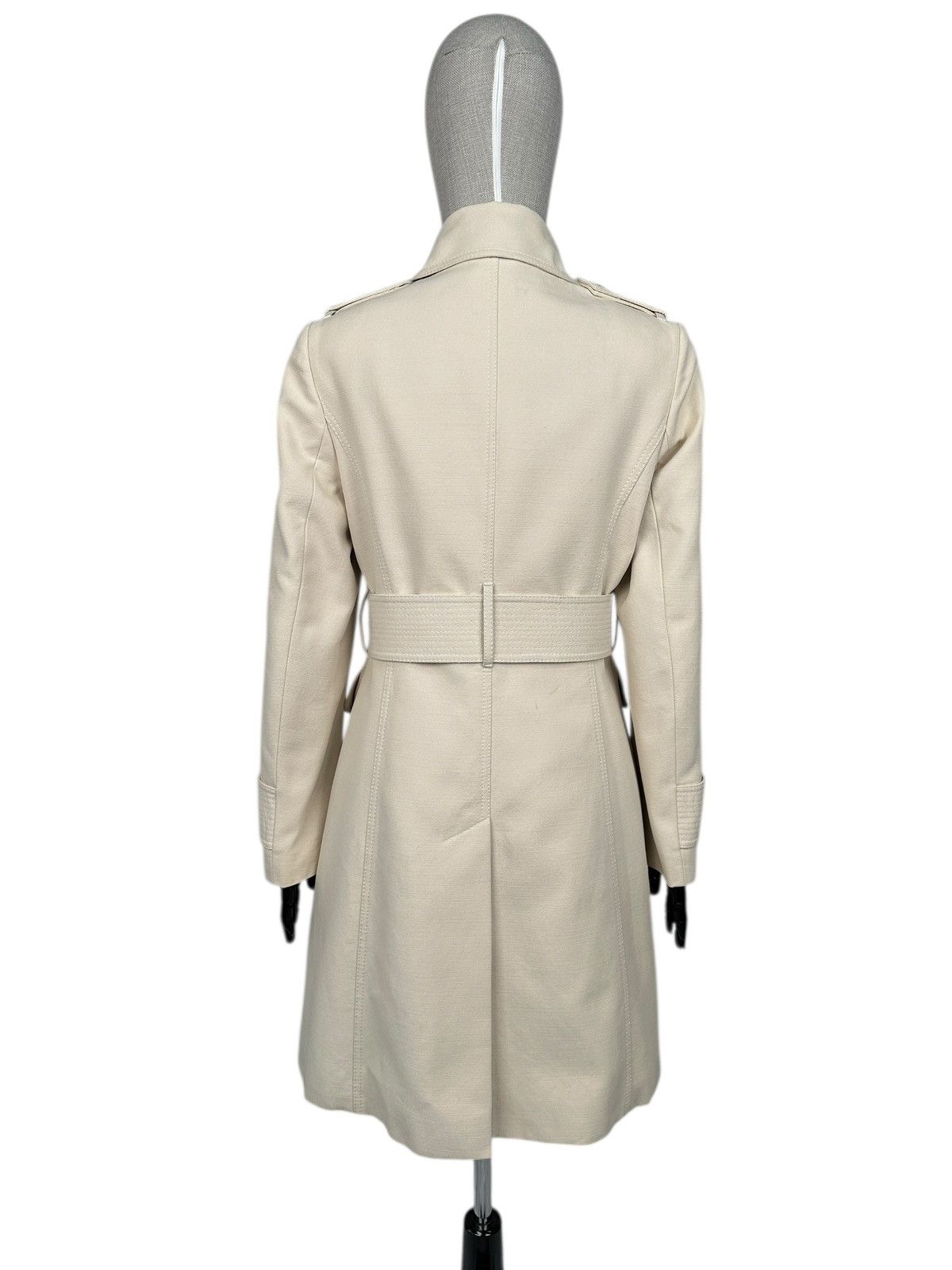 Karen Millen KAREN MILLEN Trench Coat Mac Asymmetrical Ivory Jacket UK 14 Size L / US 10 / IT 46 - 2 Thumbnail